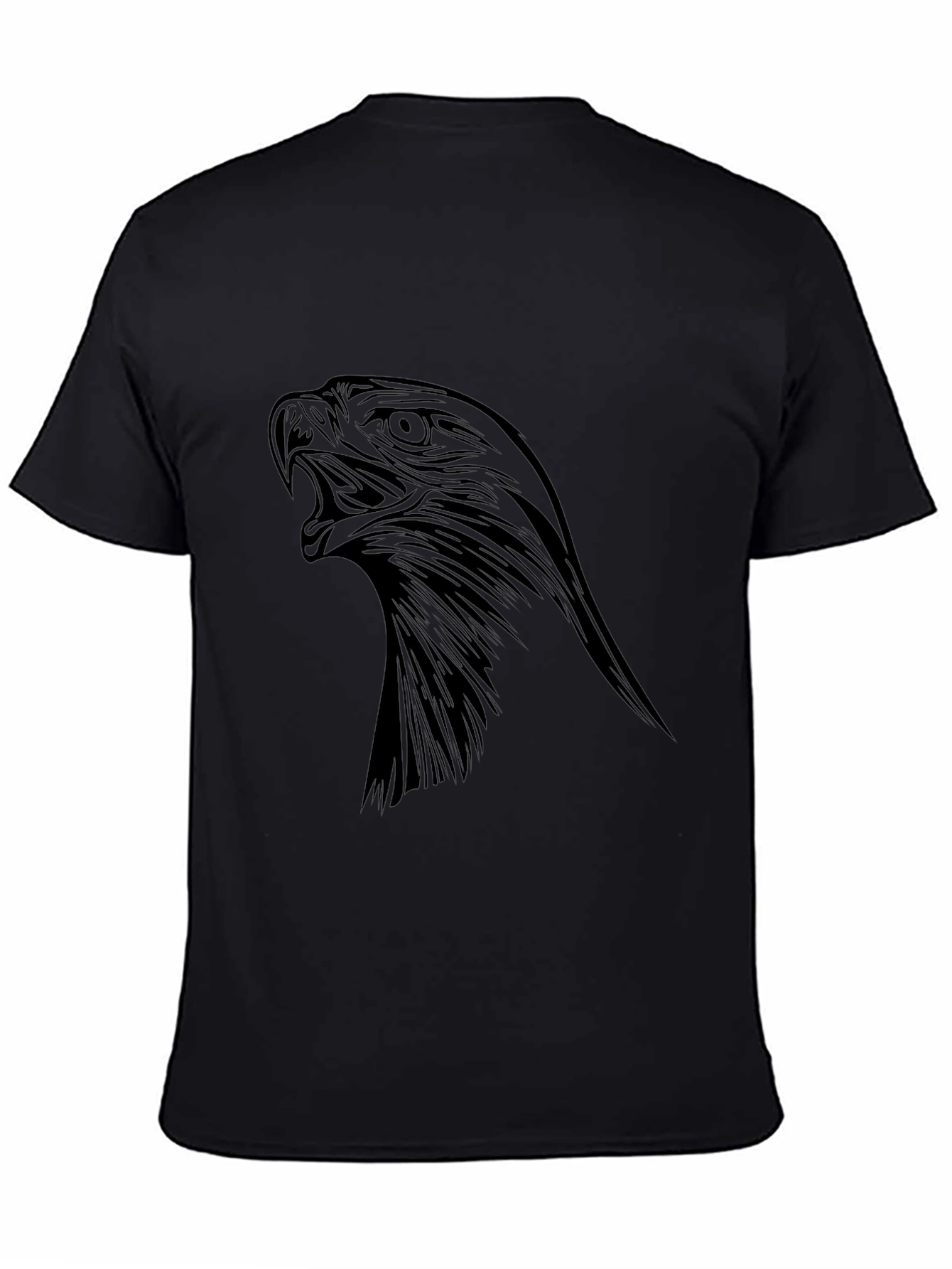 Mens Black Eagle Graphic Tee - Bold Statement Shirt