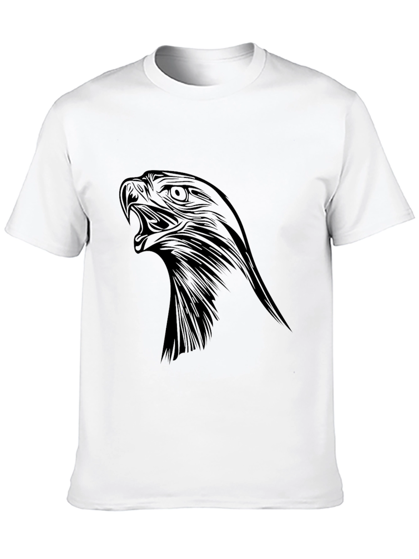 Mens Black Eagle Graphic Tee - Bold Statement Shirt