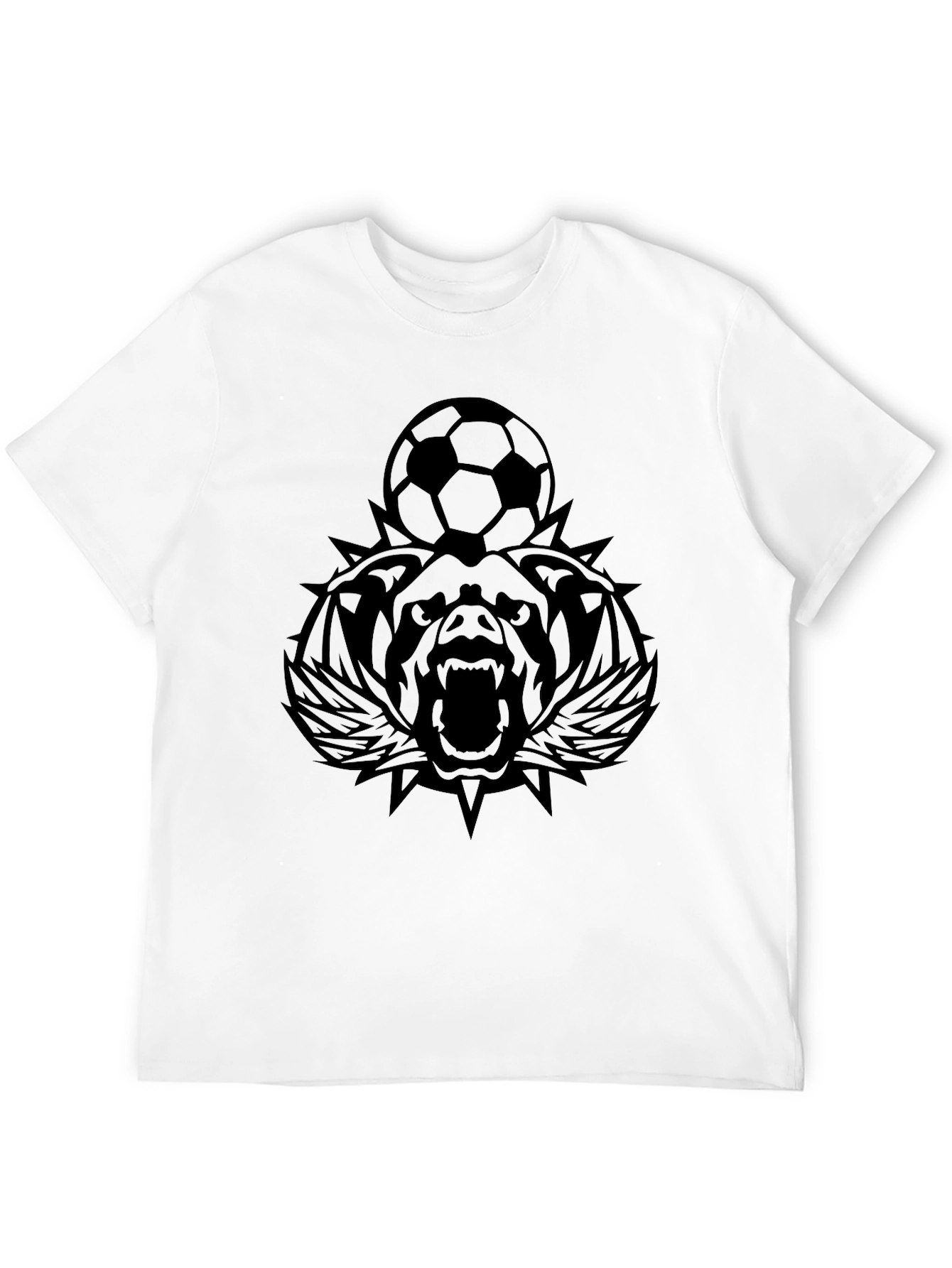 Bear Soccer Black T-Shirt