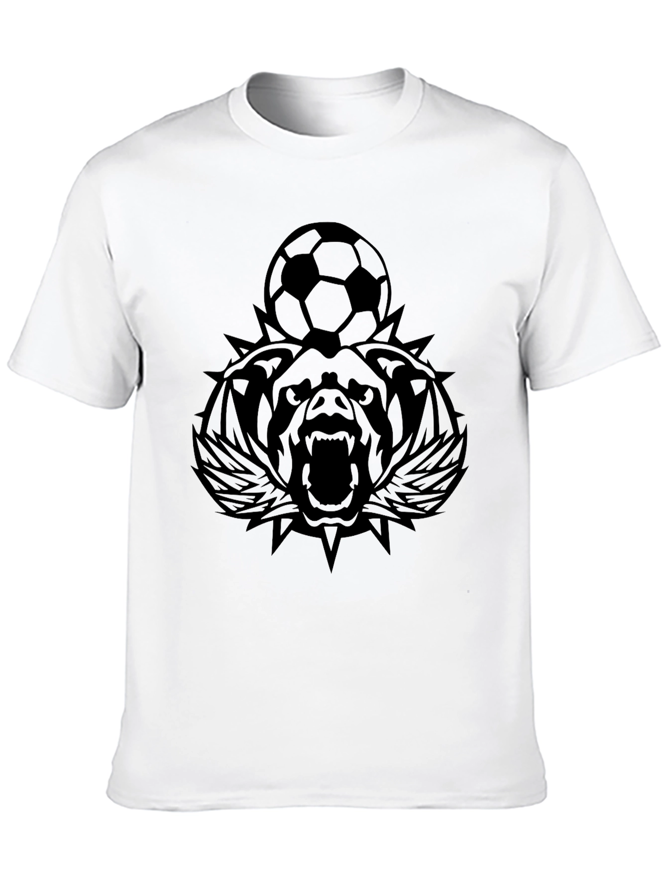 Bear Soccer Black T-Shirt