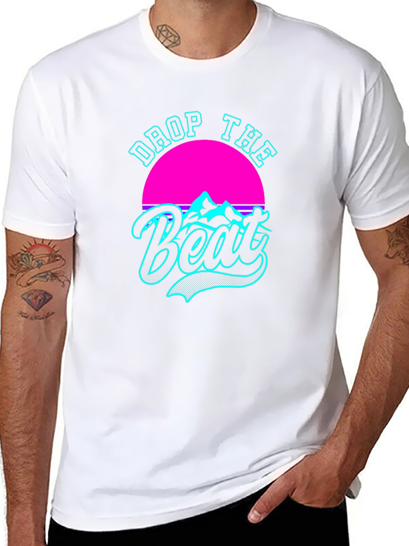 Retro Drop The Beat Black T-Shirt