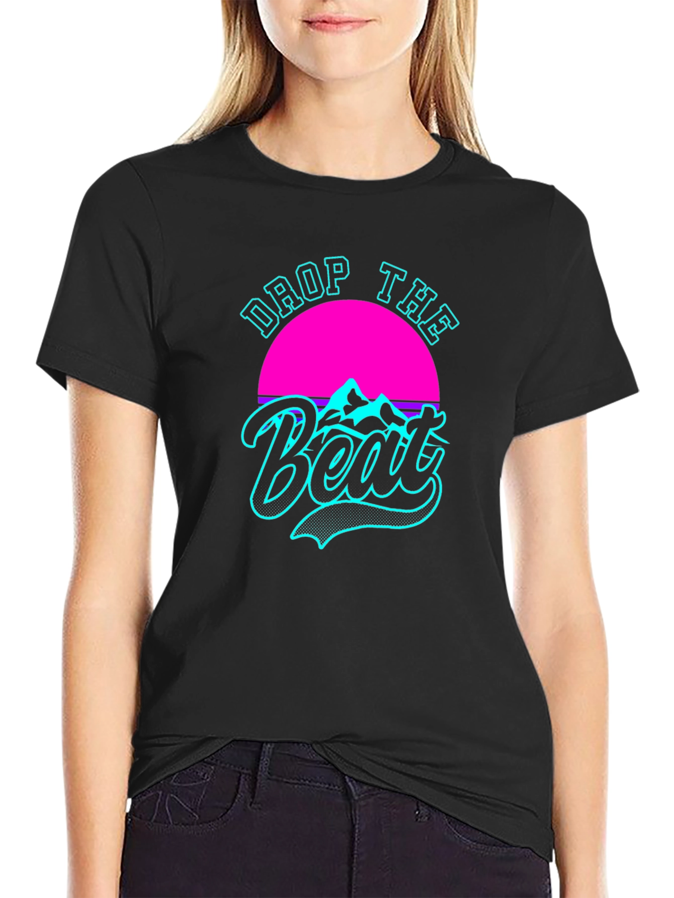 Retro Drop The Beat Black T-Shirt
