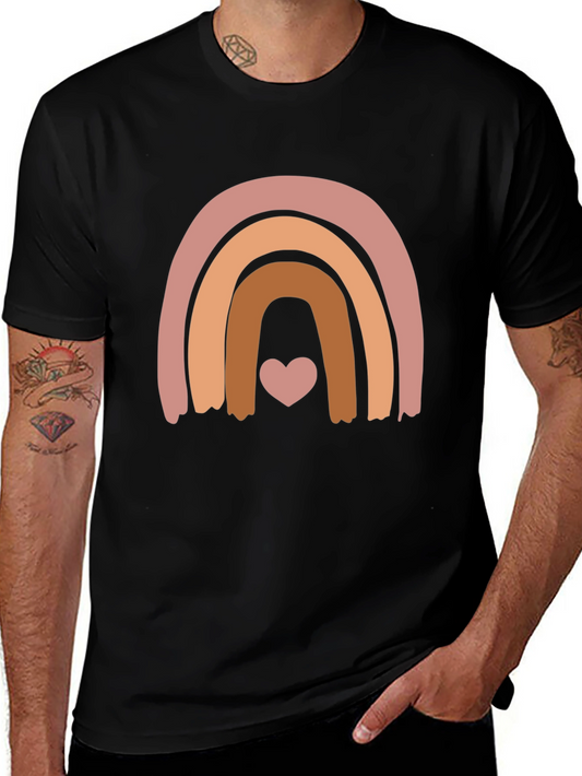 Boho Rainbow Heart Graphic Tee