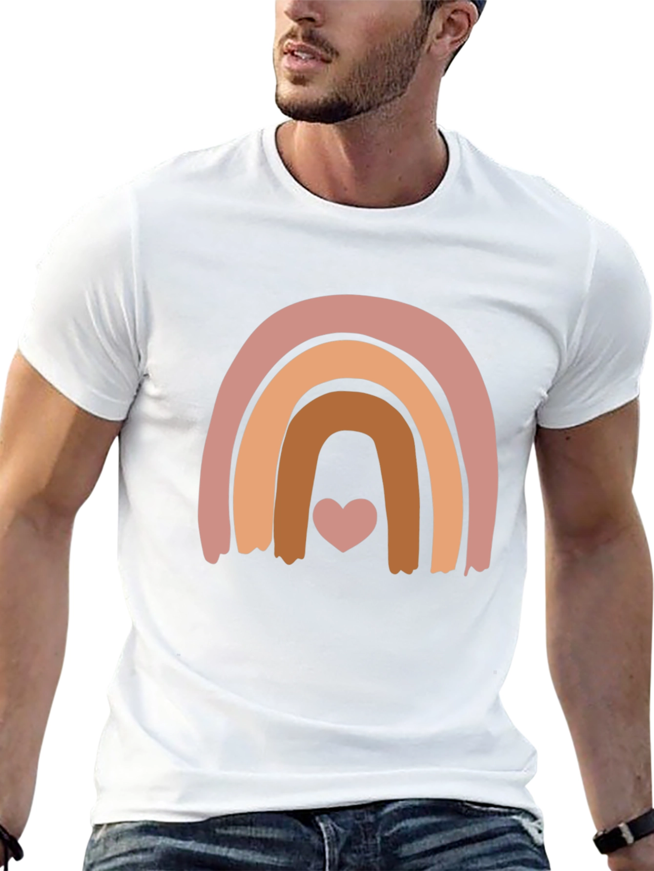 Boho Rainbow Heart Graphic Tee