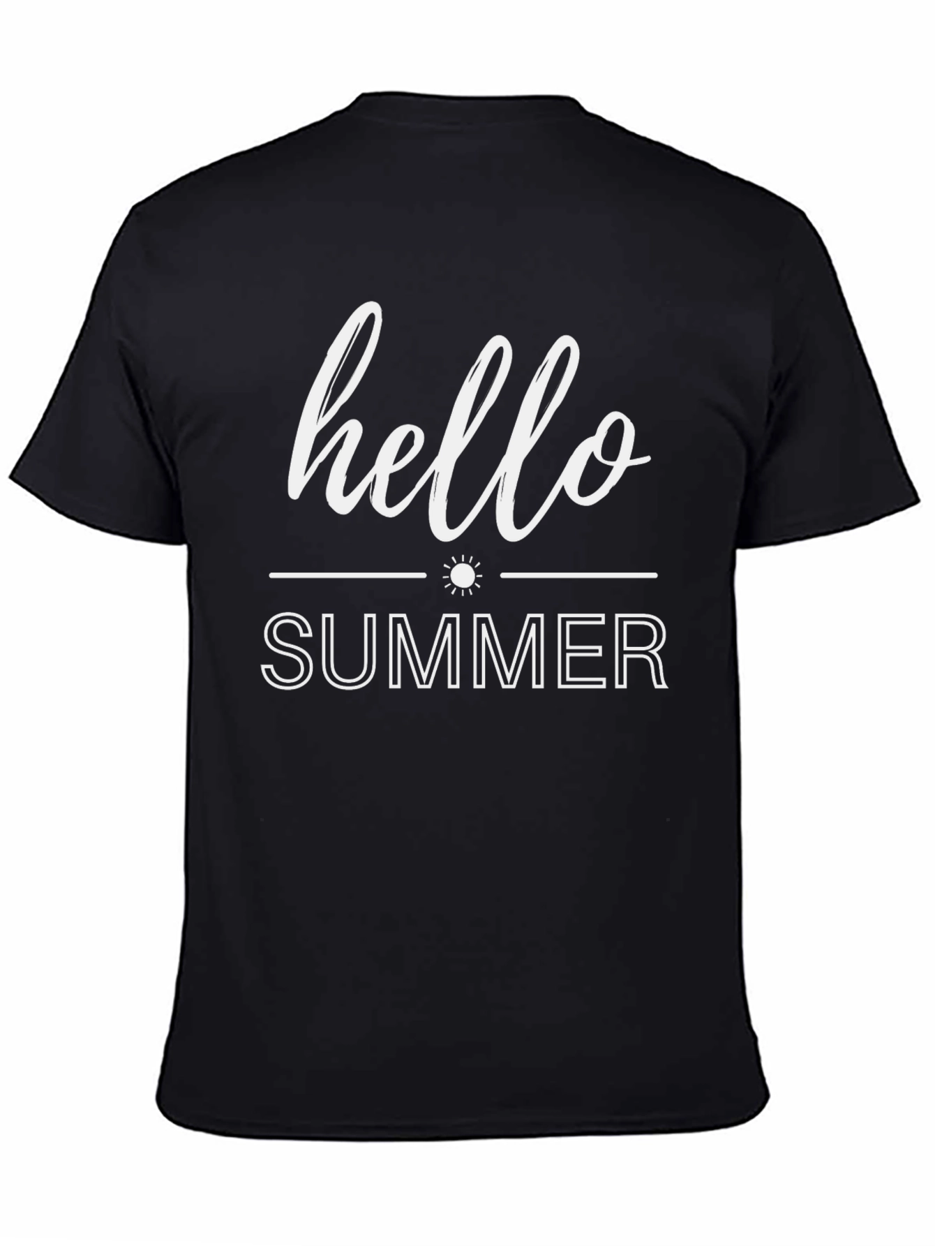 Hello Summer Black Graphic T-Shirt