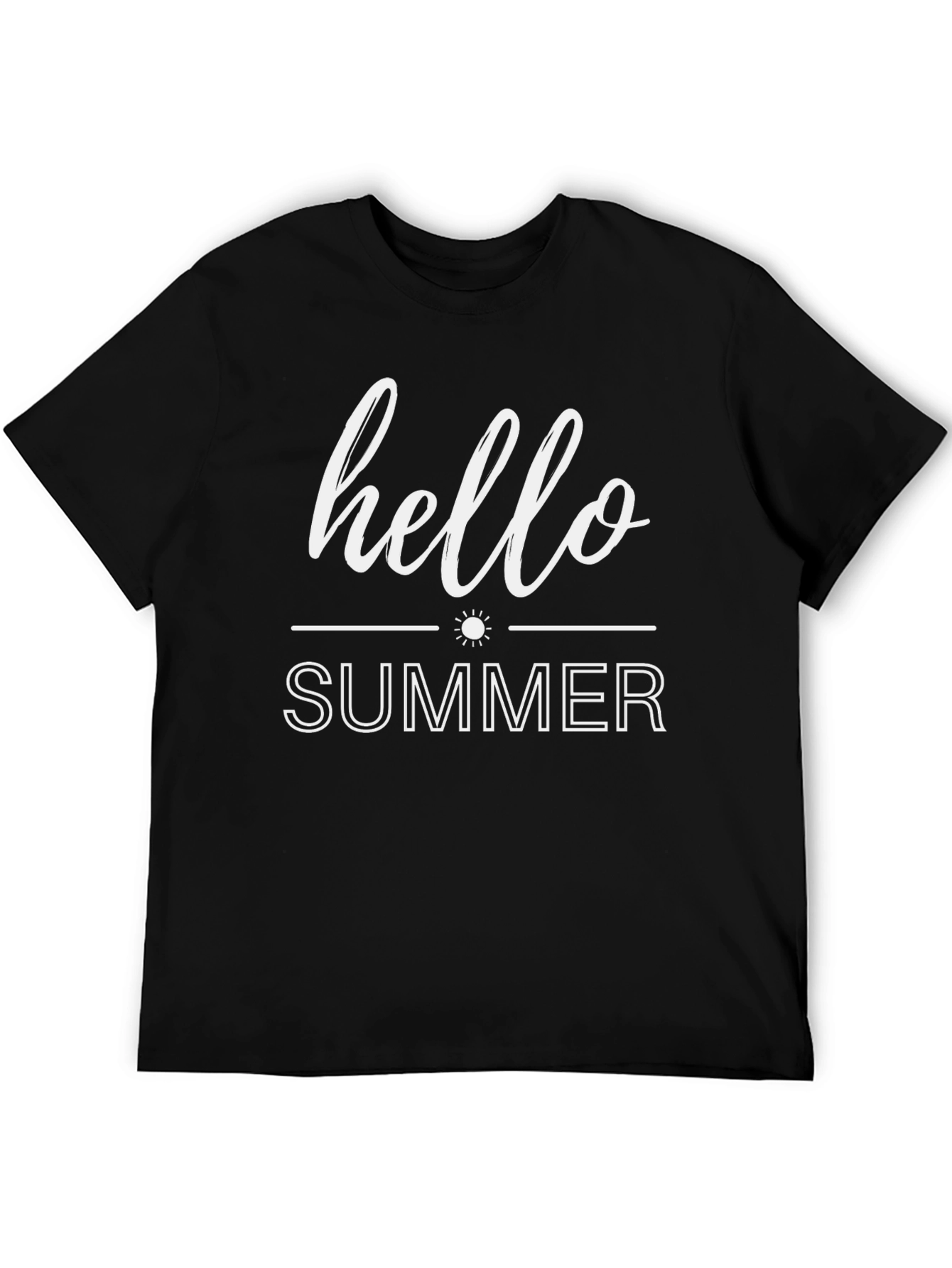 Hello Summer Black Graphic T-Shirt