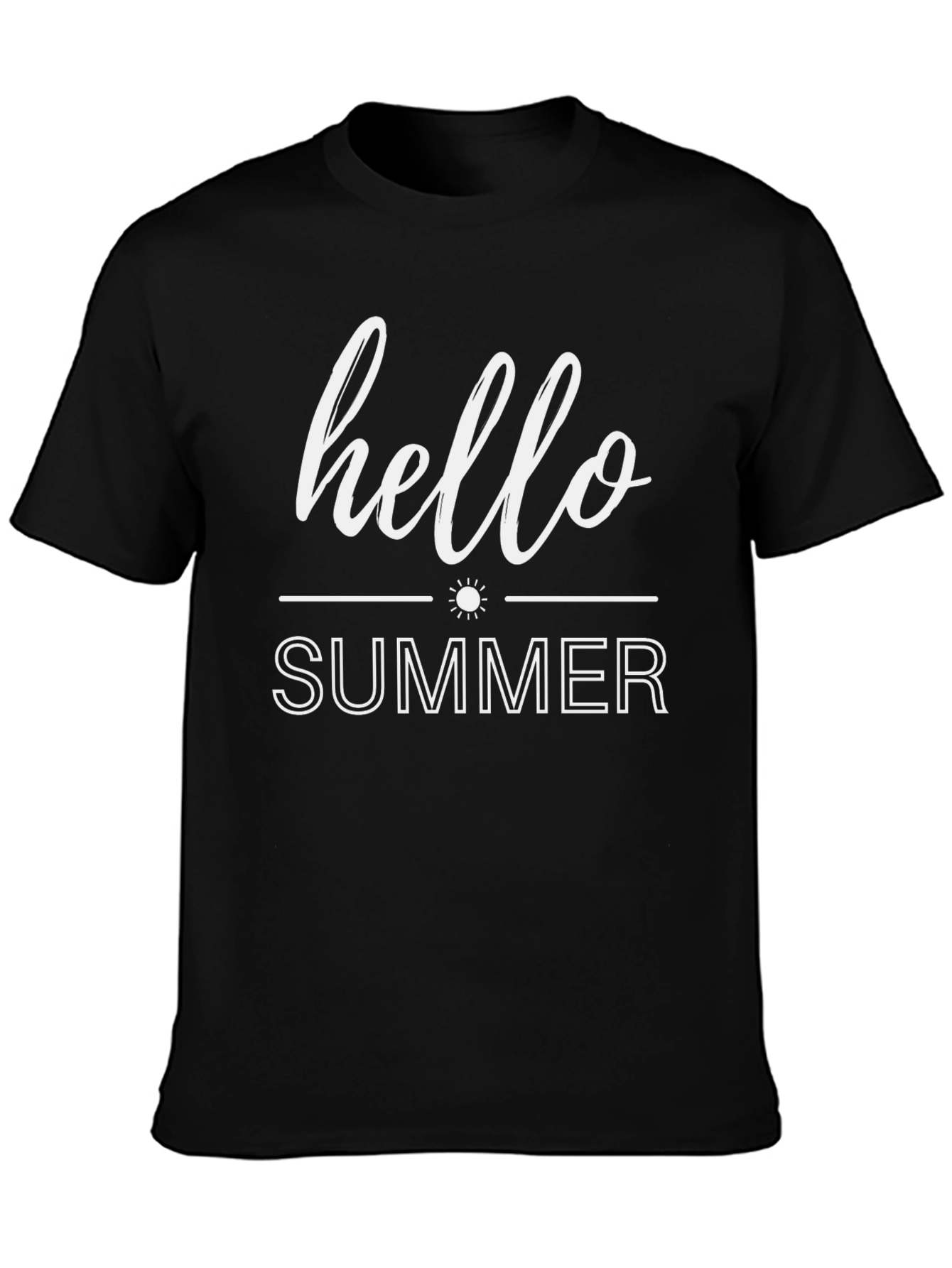 Hello Summer Black Graphic T-Shirt