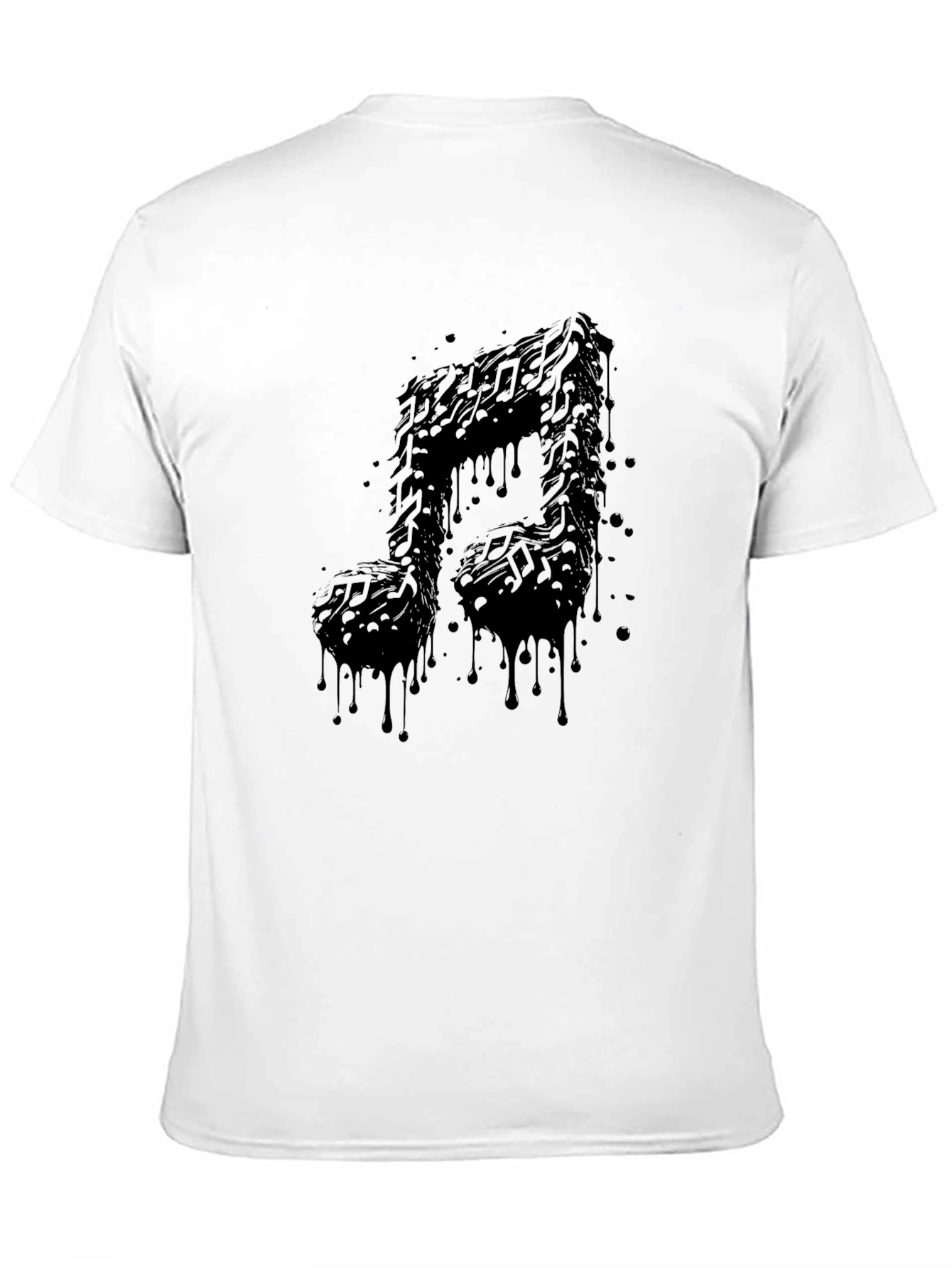 Musical Note Graphic Tee - Black