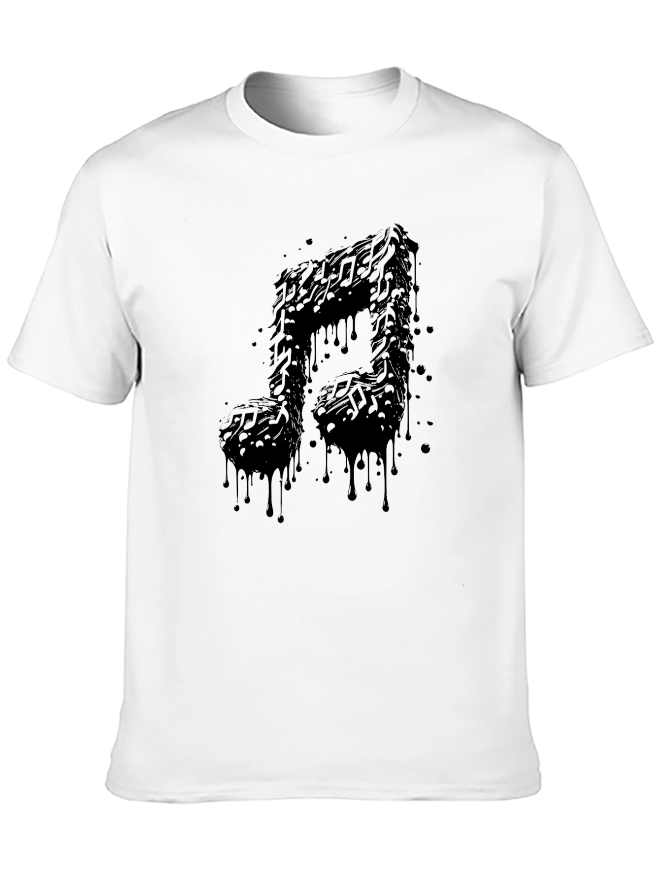 Musical Note Graphic Tee - Black