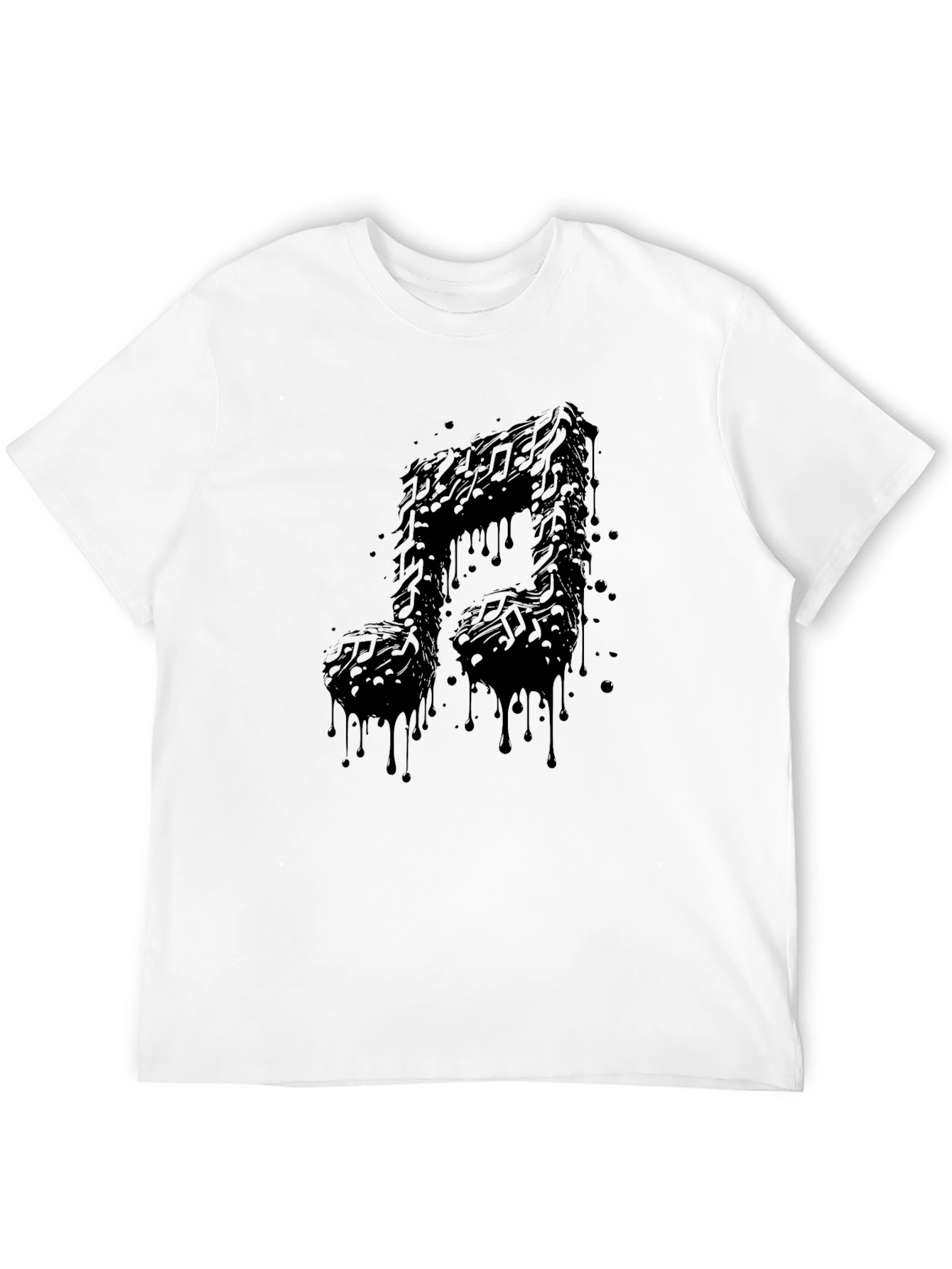 Musical Note Graphic Tee - Black