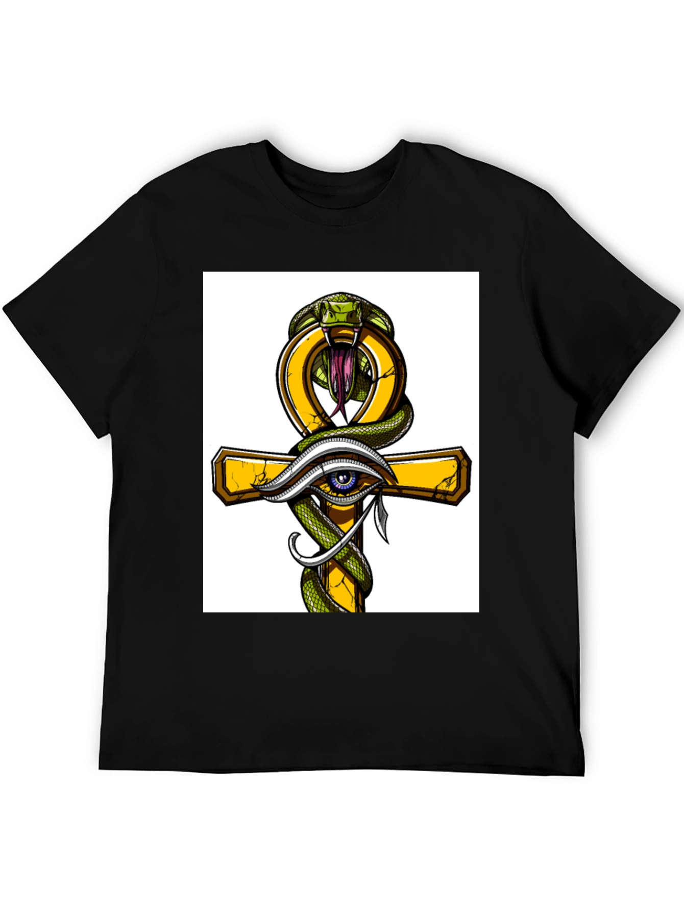 Ankh Snake & Eye T-Shirt - Stylish Graphic Tee