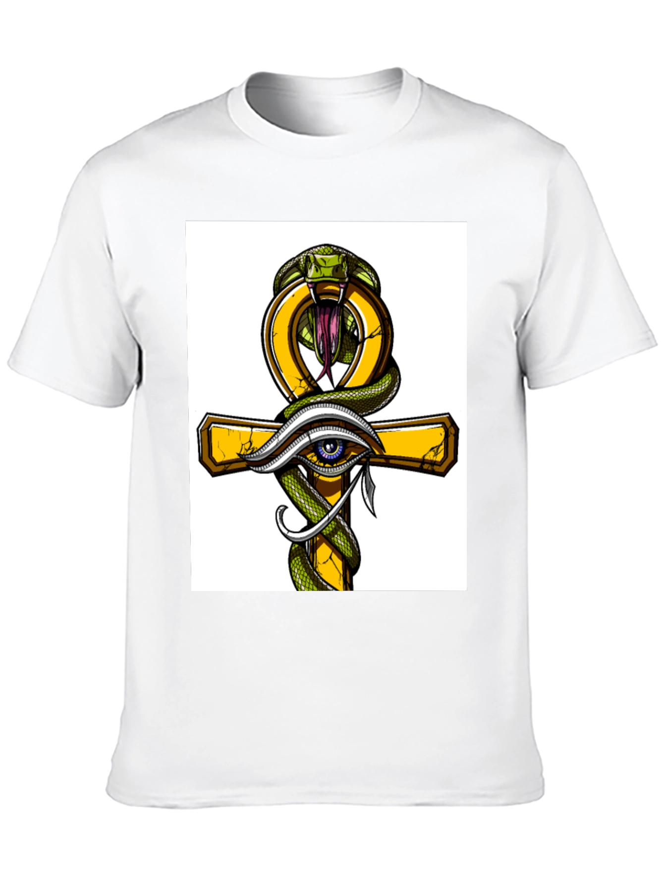 Ankh Snake & Eye T-Shirt - Stylish Graphic Tee