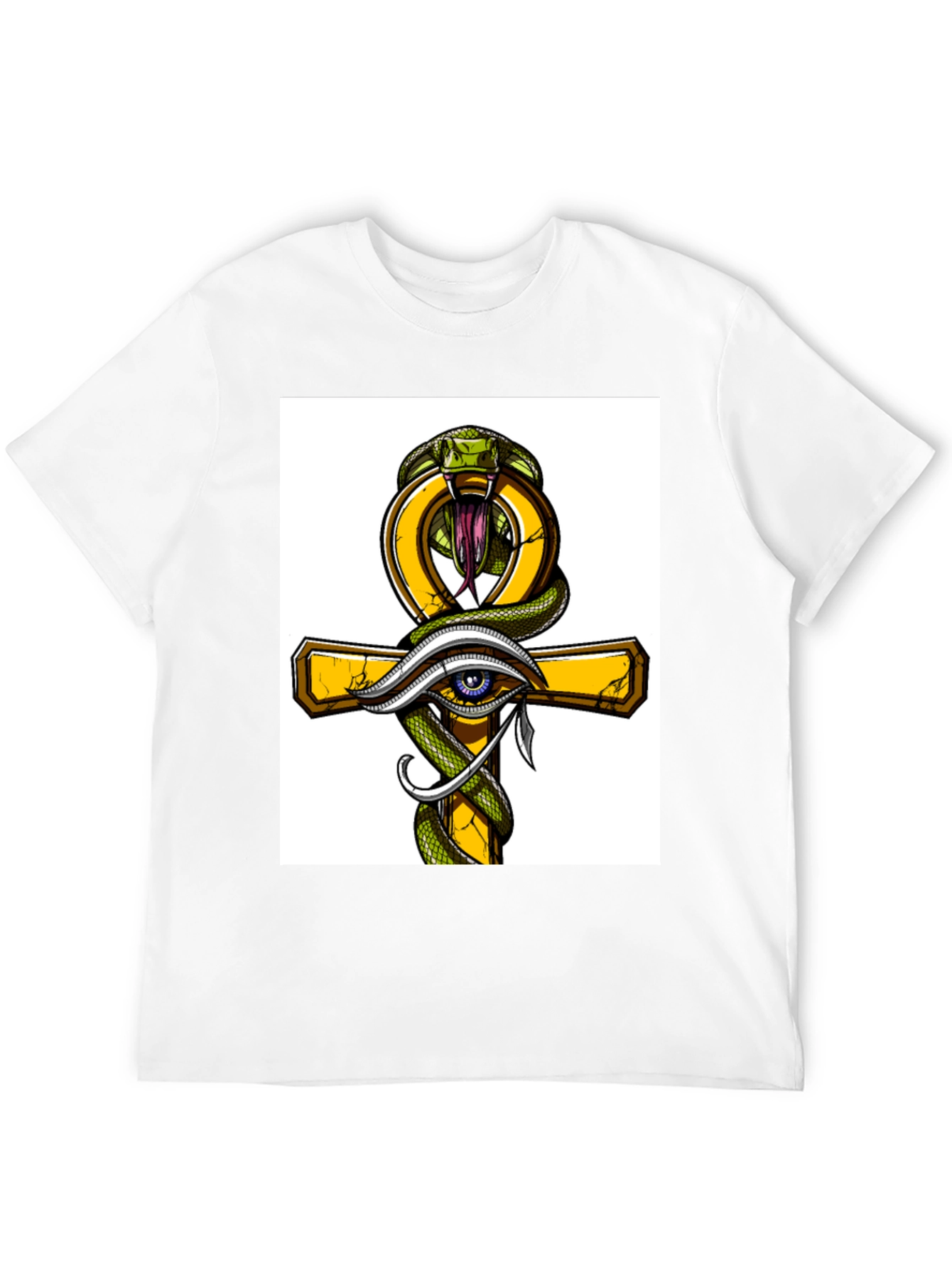 Ankh Snake & Eye T-Shirt - Stylish Graphic Tee