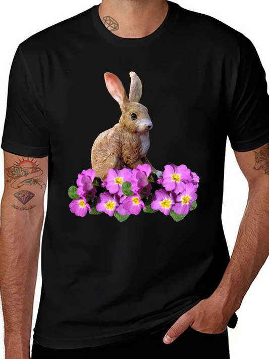 Rabbit & Floral Print Tee - Nature Lovers Apparel