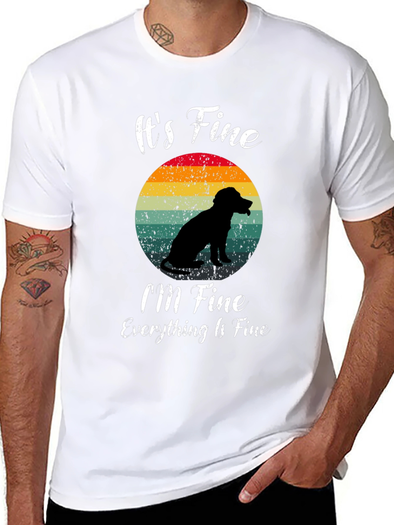 Its Fine Dog Silhouette Graphic T-Shirt