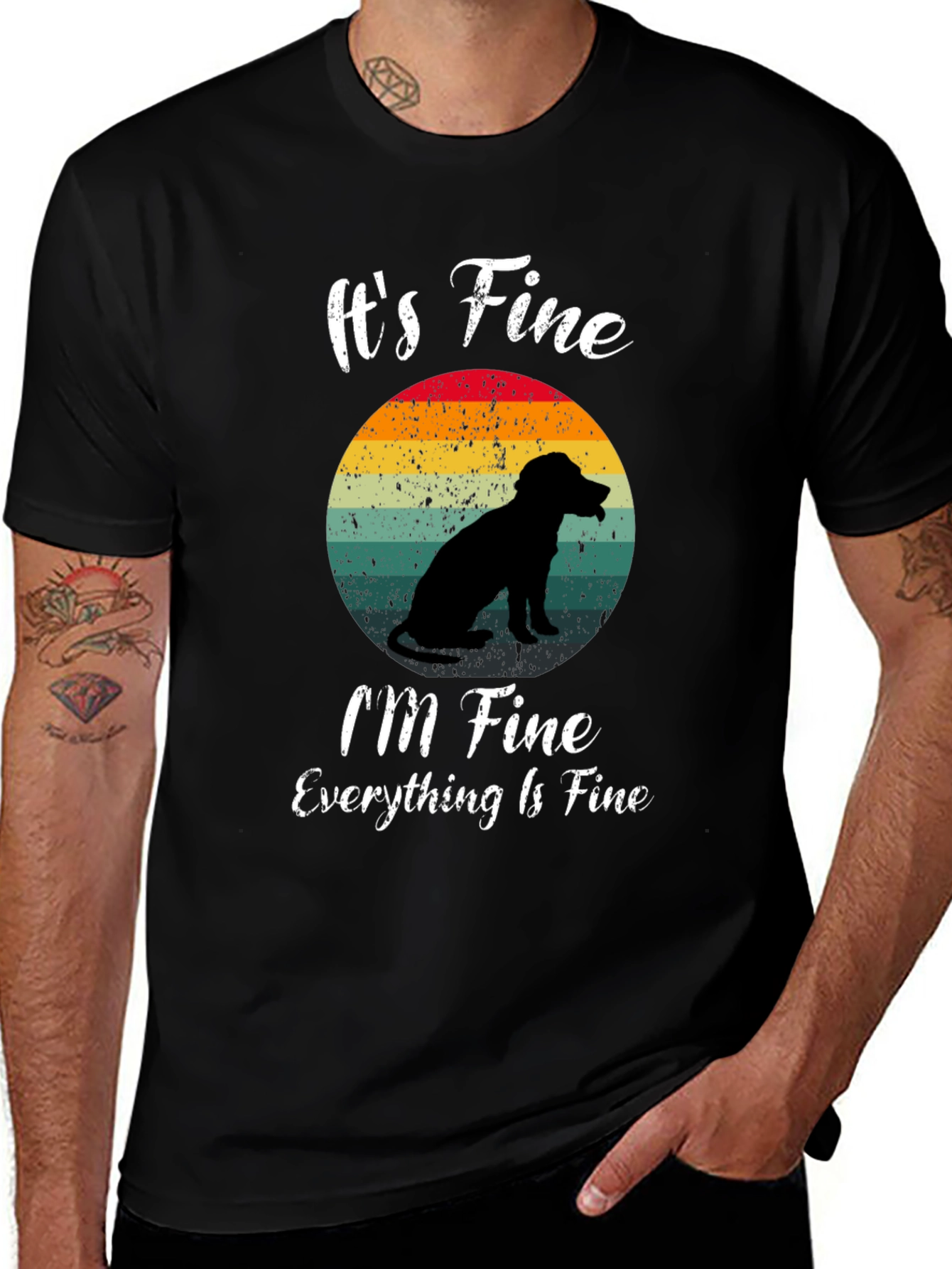 Its Fine Dog Silhouette Graphic T-Shirt