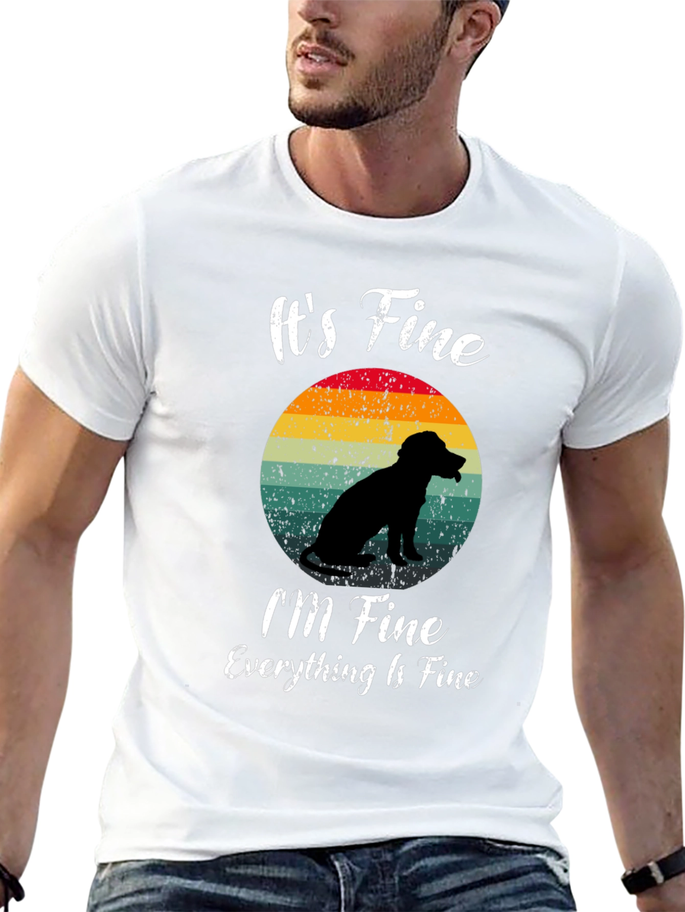 Its Fine Dog Silhouette Graphic T-Shirt
