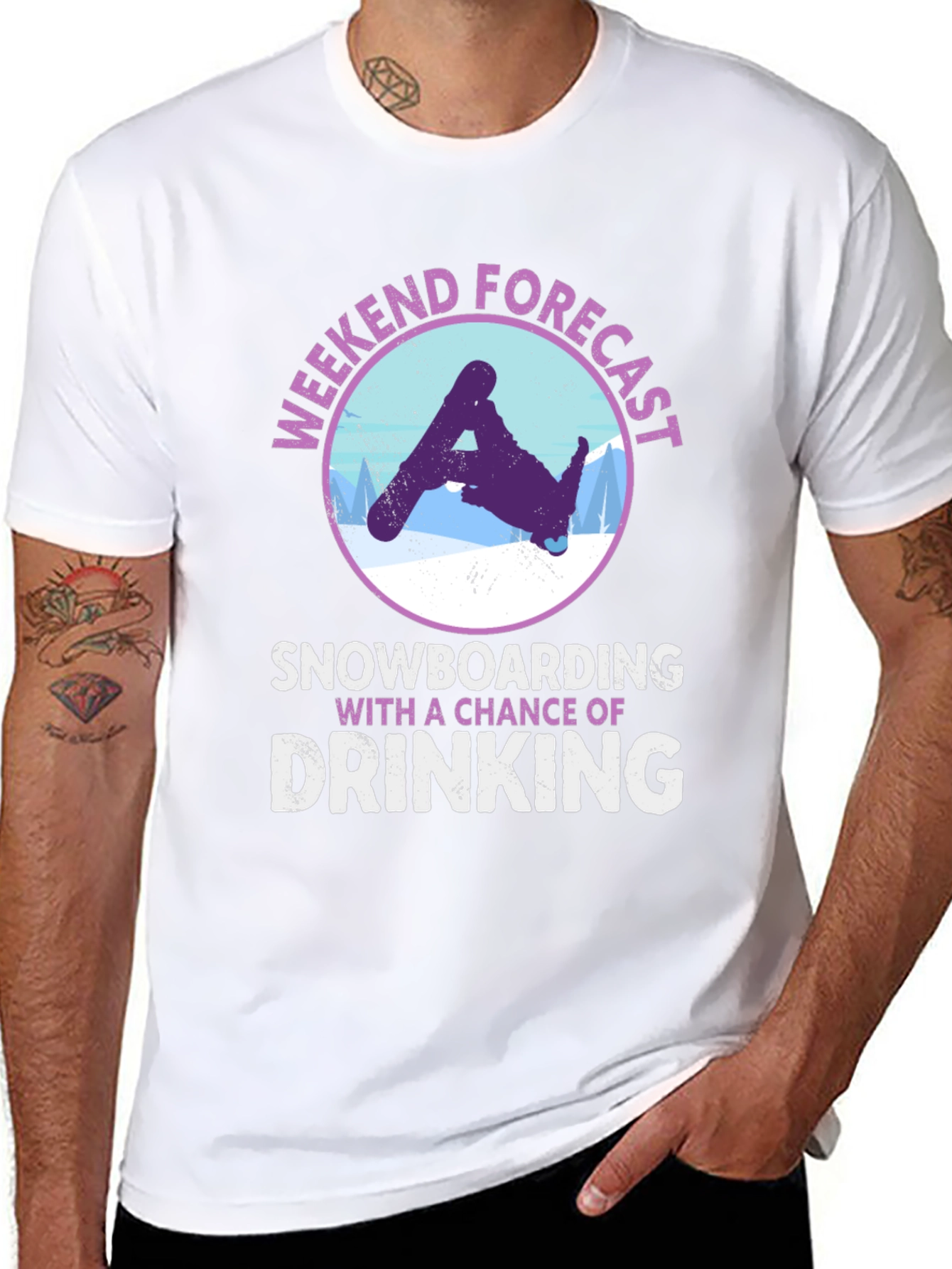 Weekend Forecast Snowboarding Drinking T-Shirt