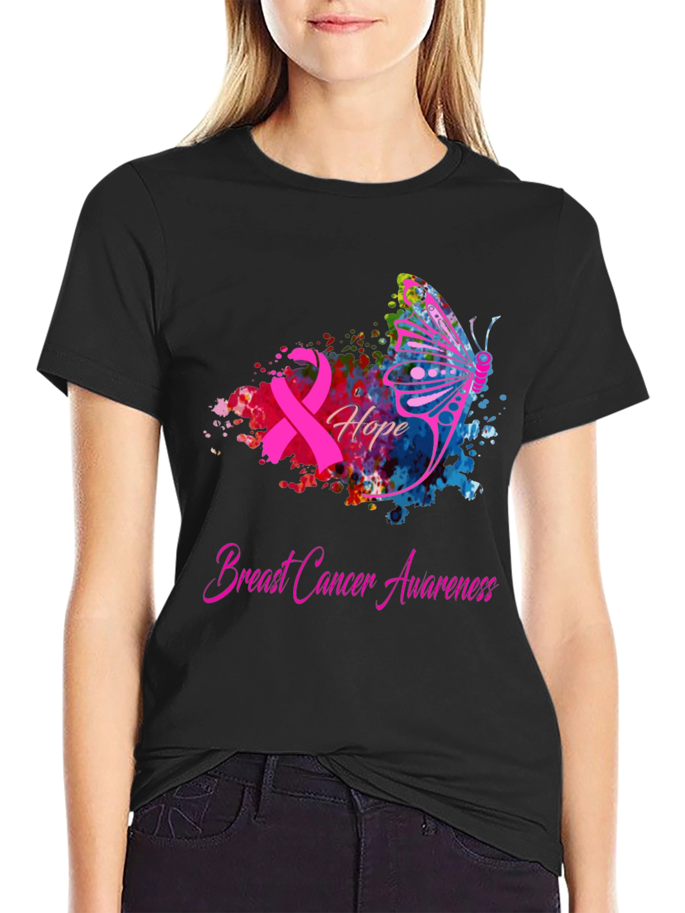 Breast Cancer Awareness Hope Butterfly T-Shirt