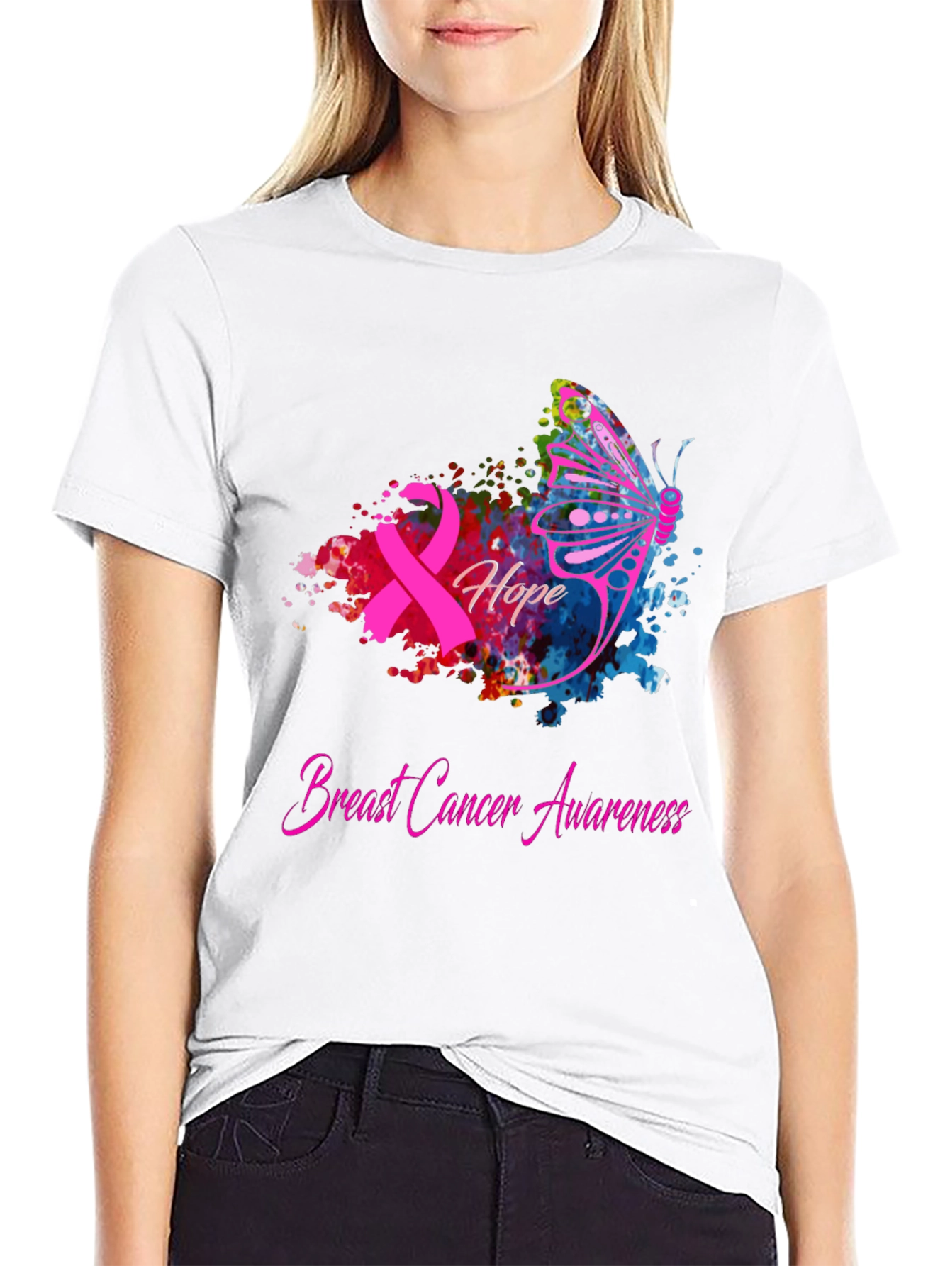 Breast Cancer Awareness Hope Butterfly T-Shirt
