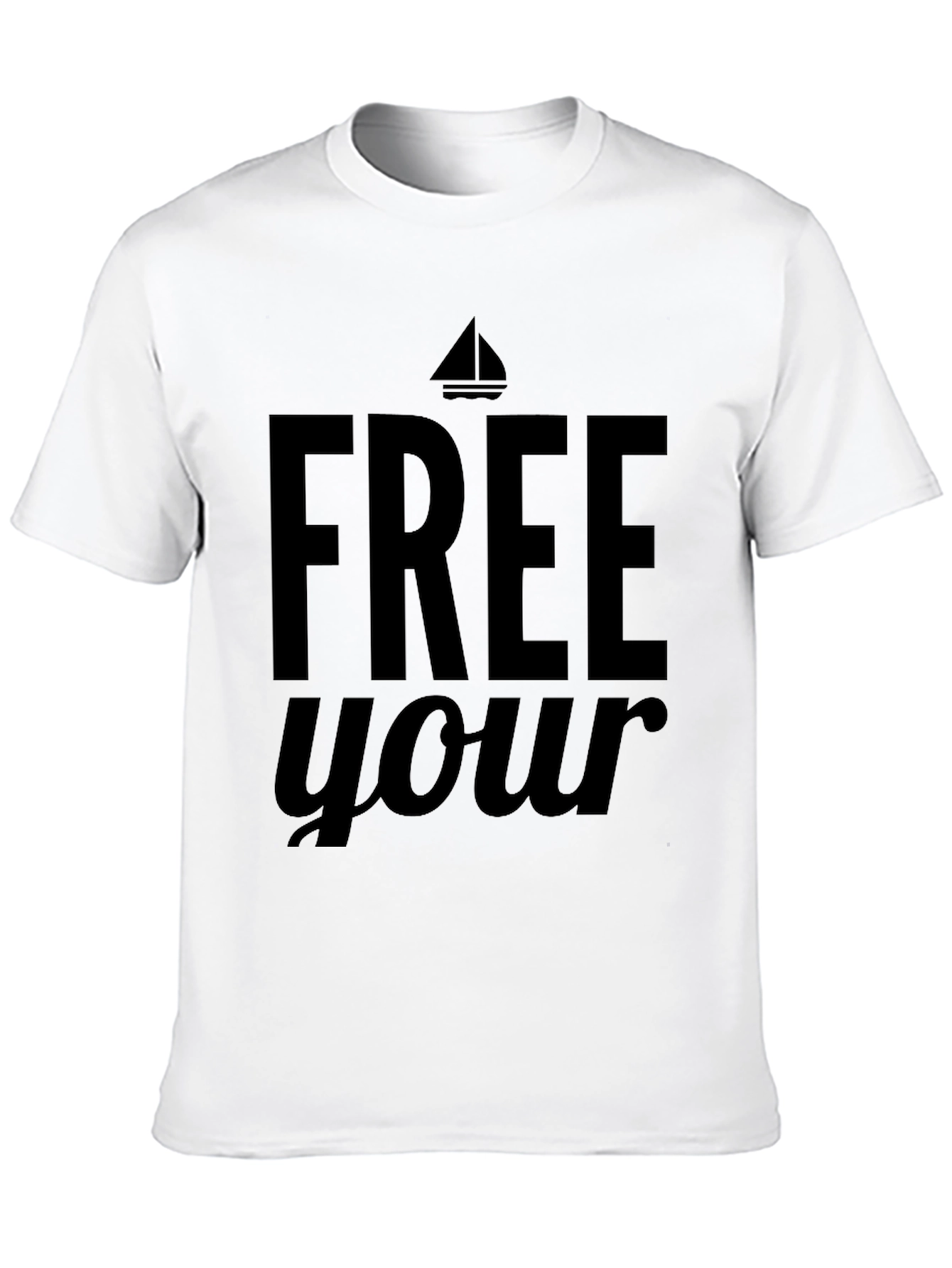 Free Your Sail T-Shirt - Relaxed Fit Black Tee