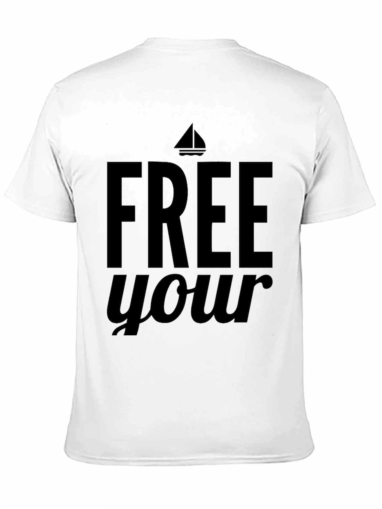 Free Your Sail T-Shirt - Relaxed Fit Black Tee