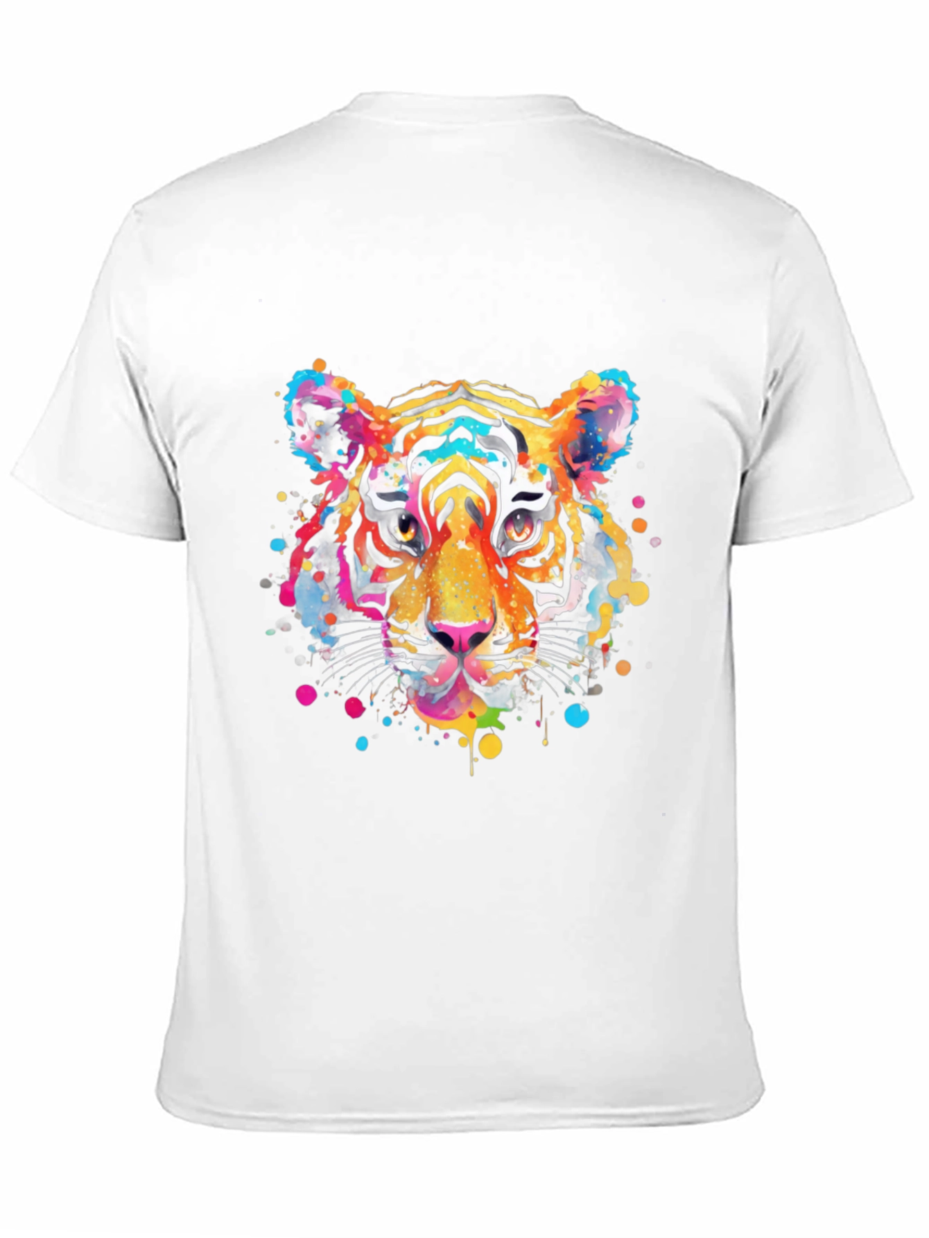 Vibrant Tiger Graphic Print Black T-Shirt