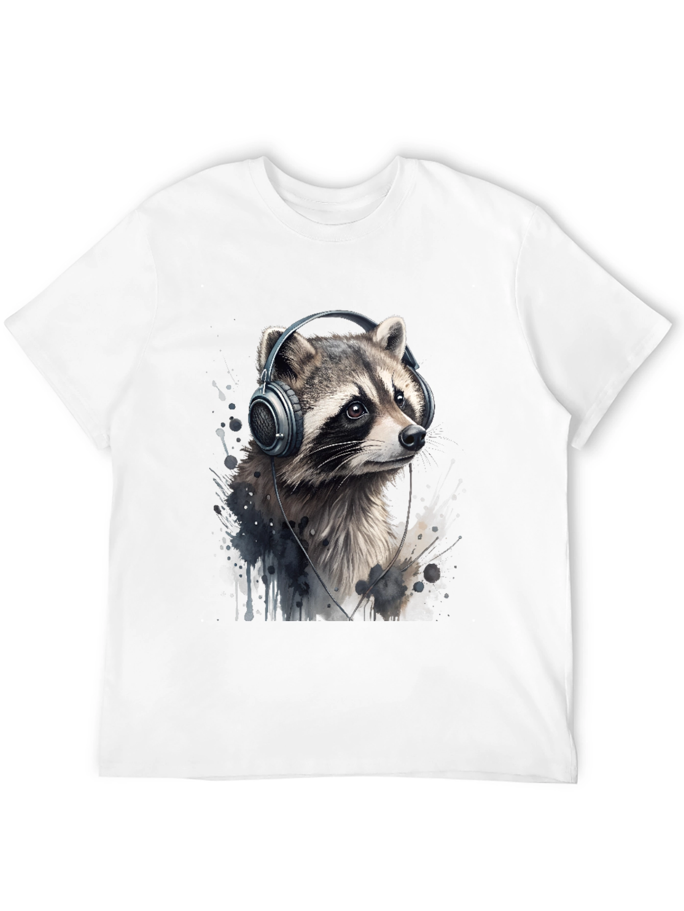 Raccoon Headphones Graphic Tee