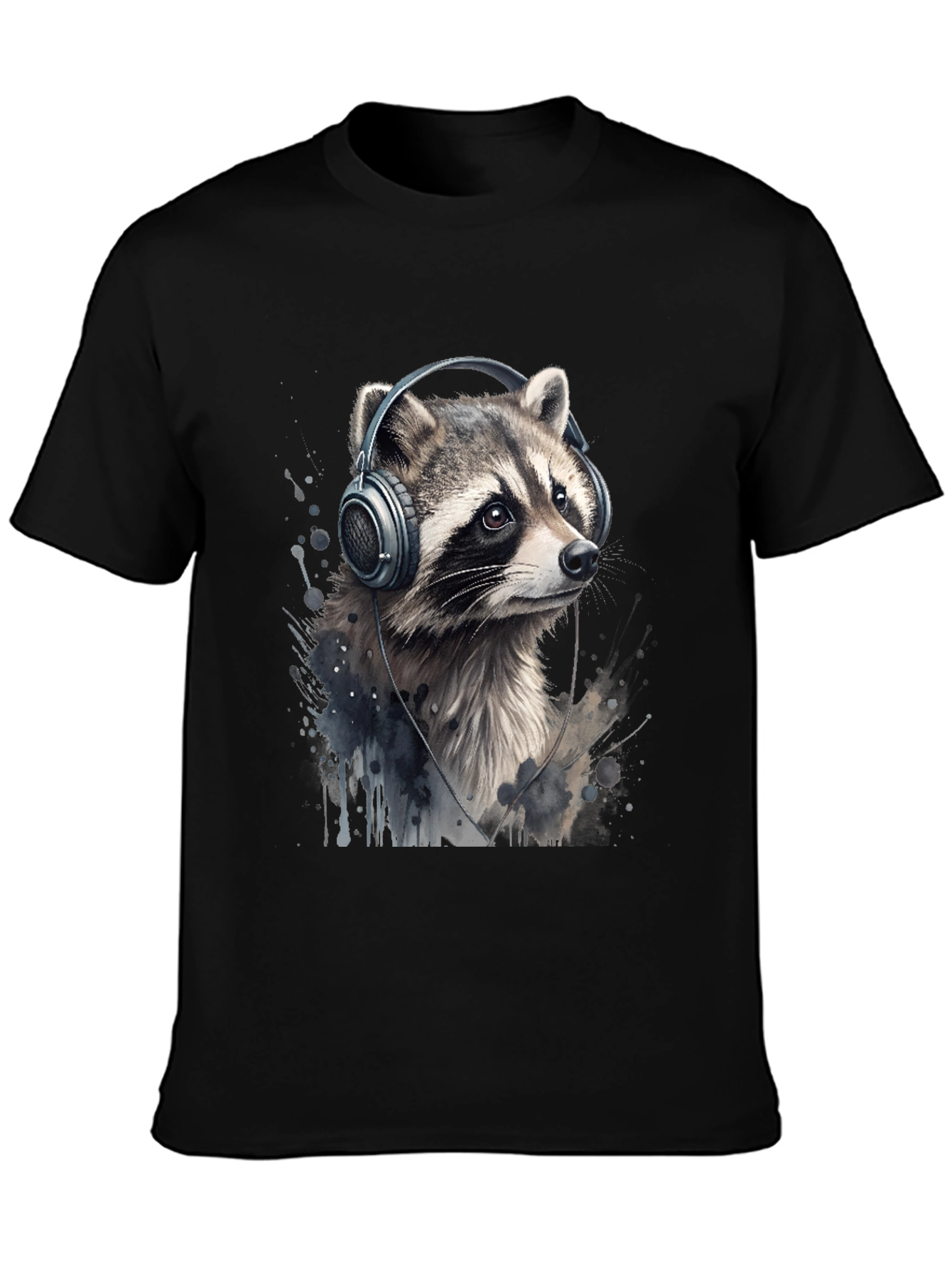 Raccoon Headphones Graphic Tee