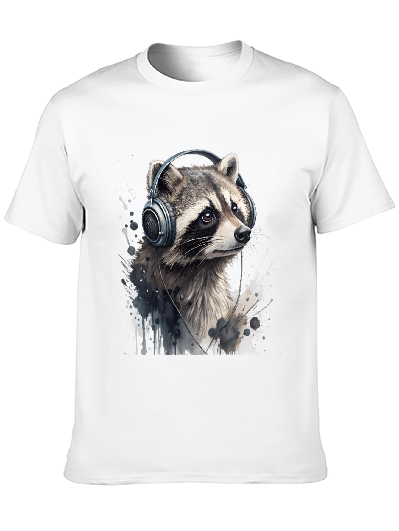 Raccoon Headphones Graphic Tee