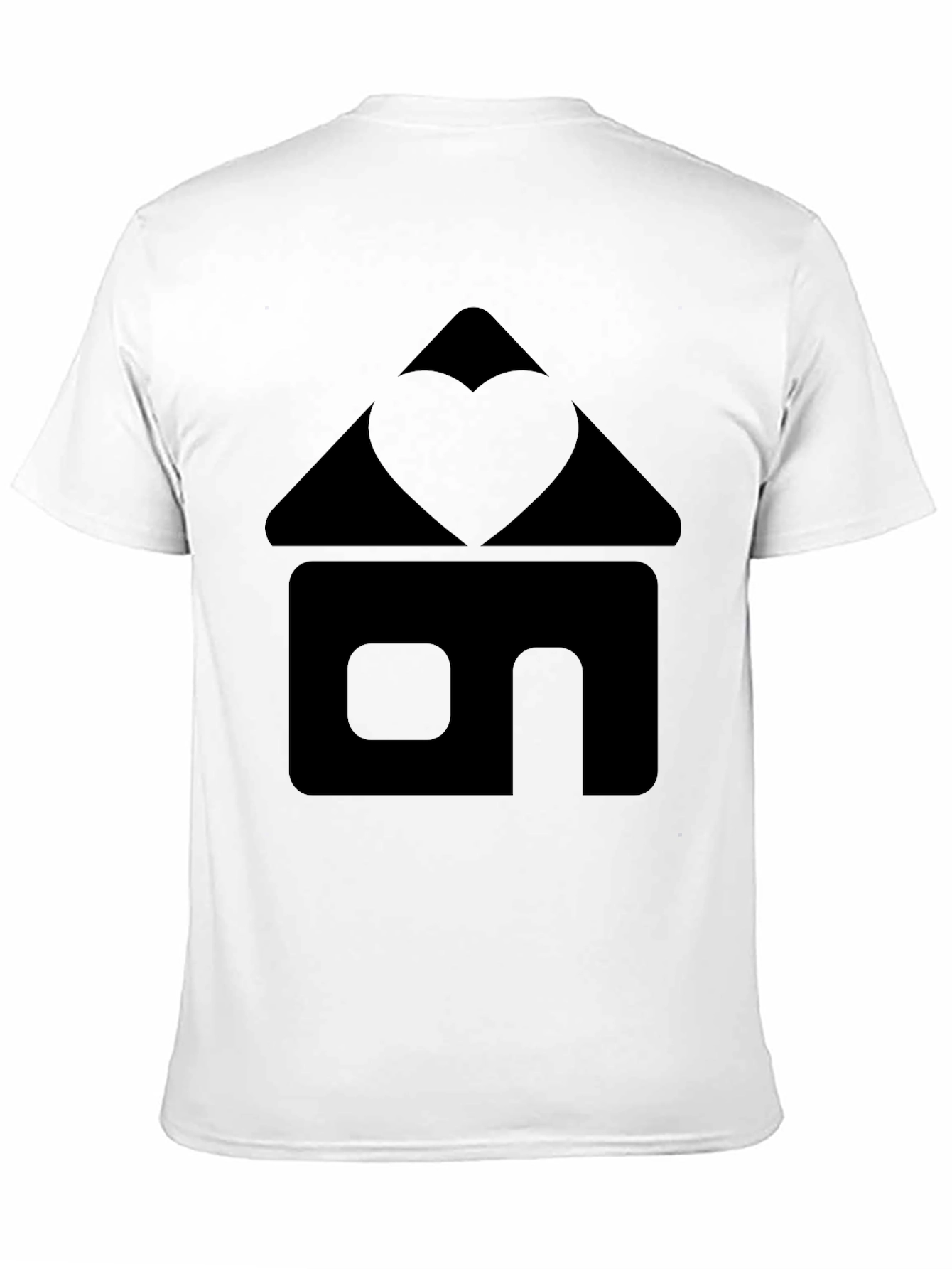 Heart Home Graphic Tee - Black Cotton T-Shirt