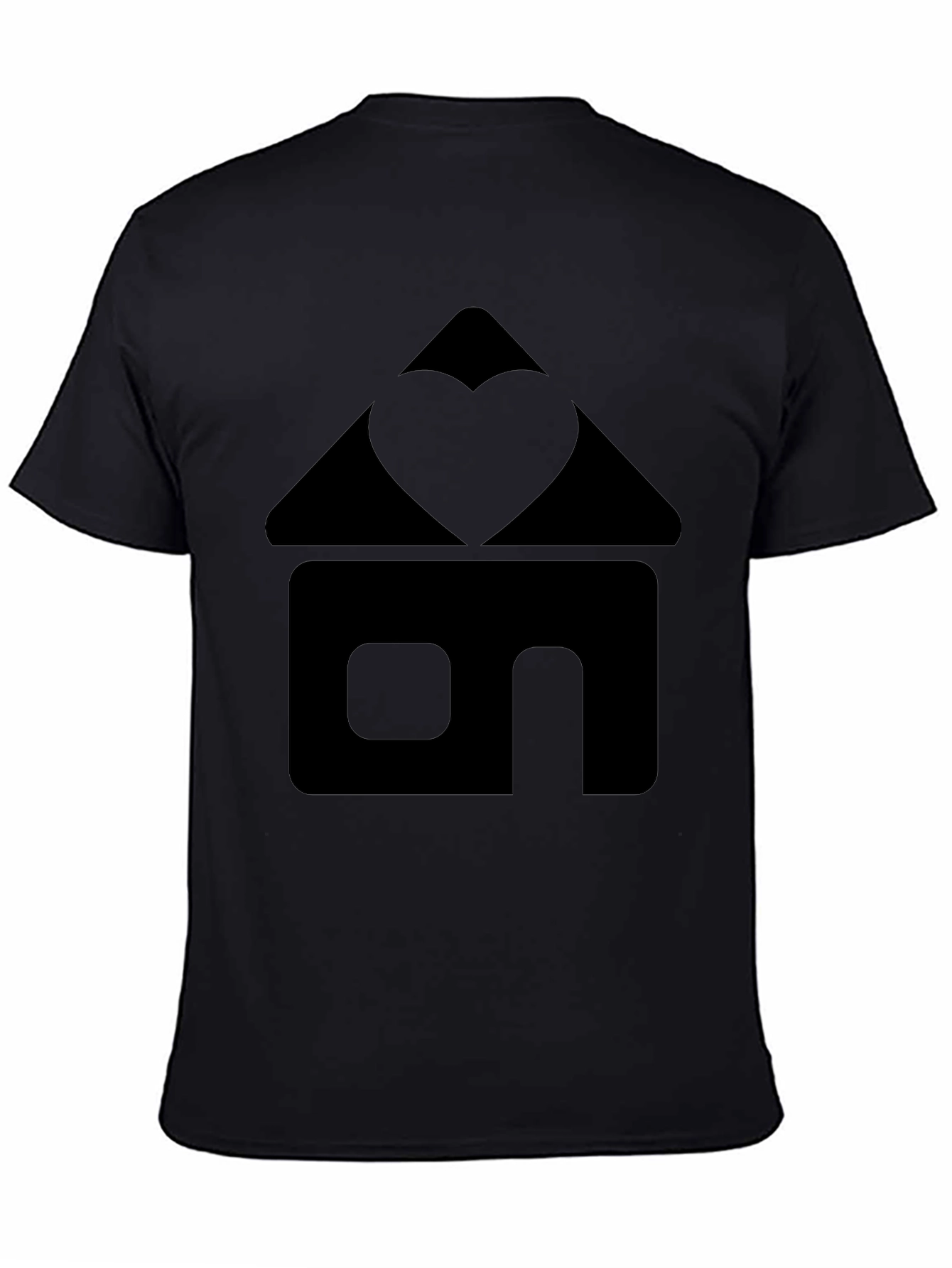 Heart Home Graphic Tee - Black Cotton T-Shirt