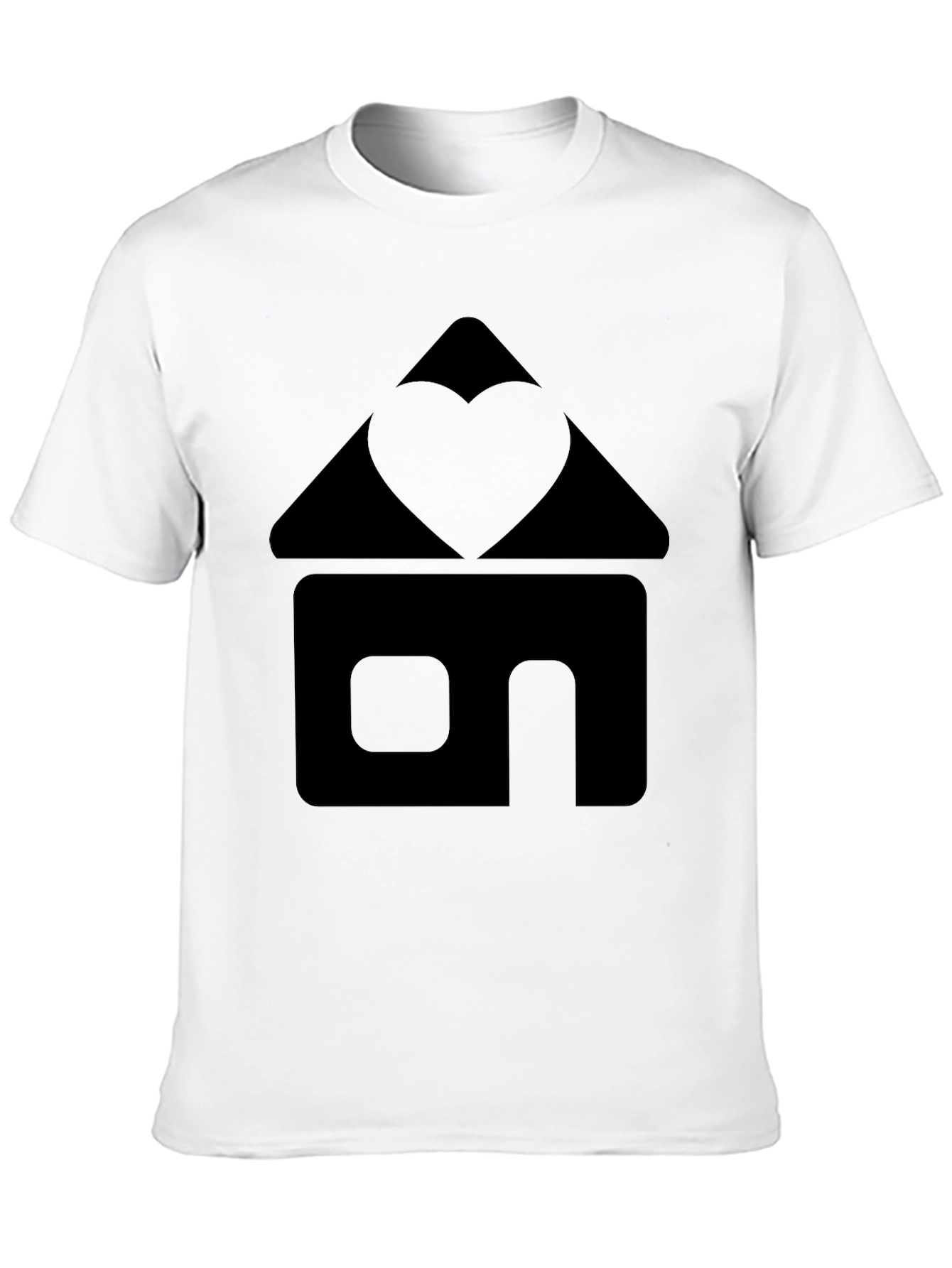 Heart Home Graphic Tee - Black Cotton T-Shirt
