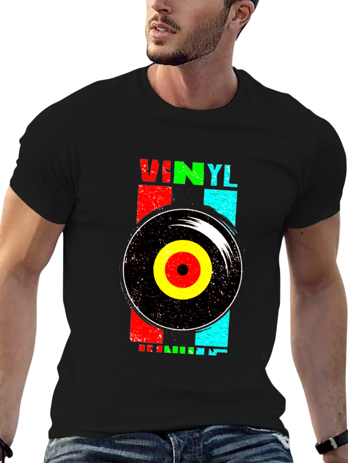 Retro Vinyl Record Graphic T-Shirt