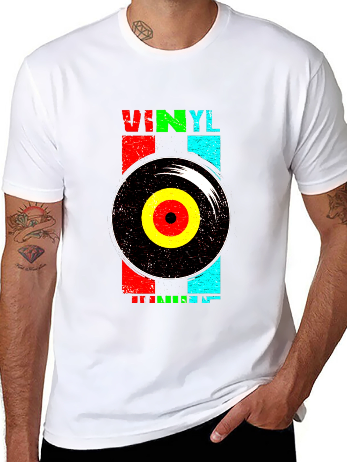 Retro Vinyl Record Graphic T-Shirt