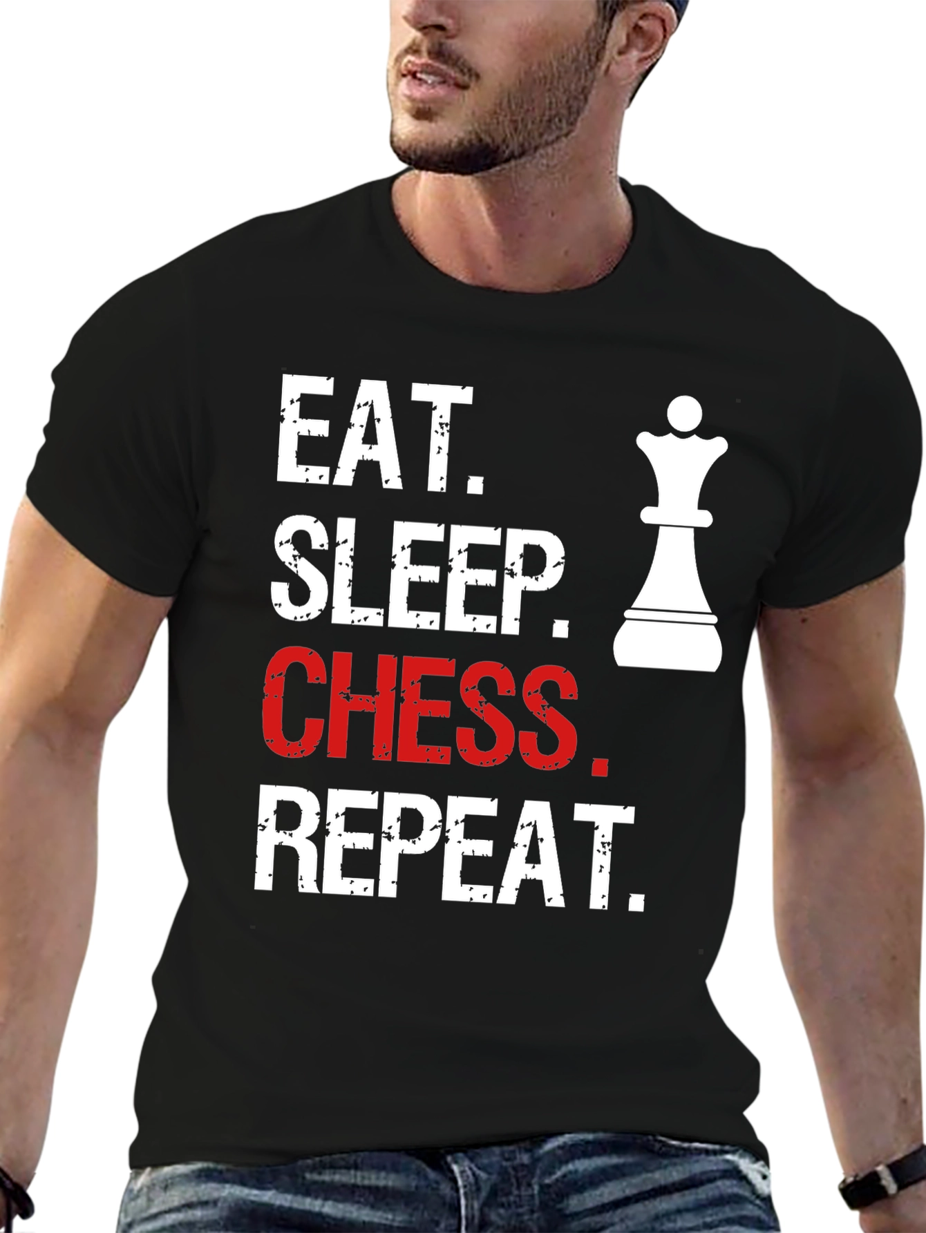 Eat Sleep Chess Repeat T-Shirt - Queen Graphic