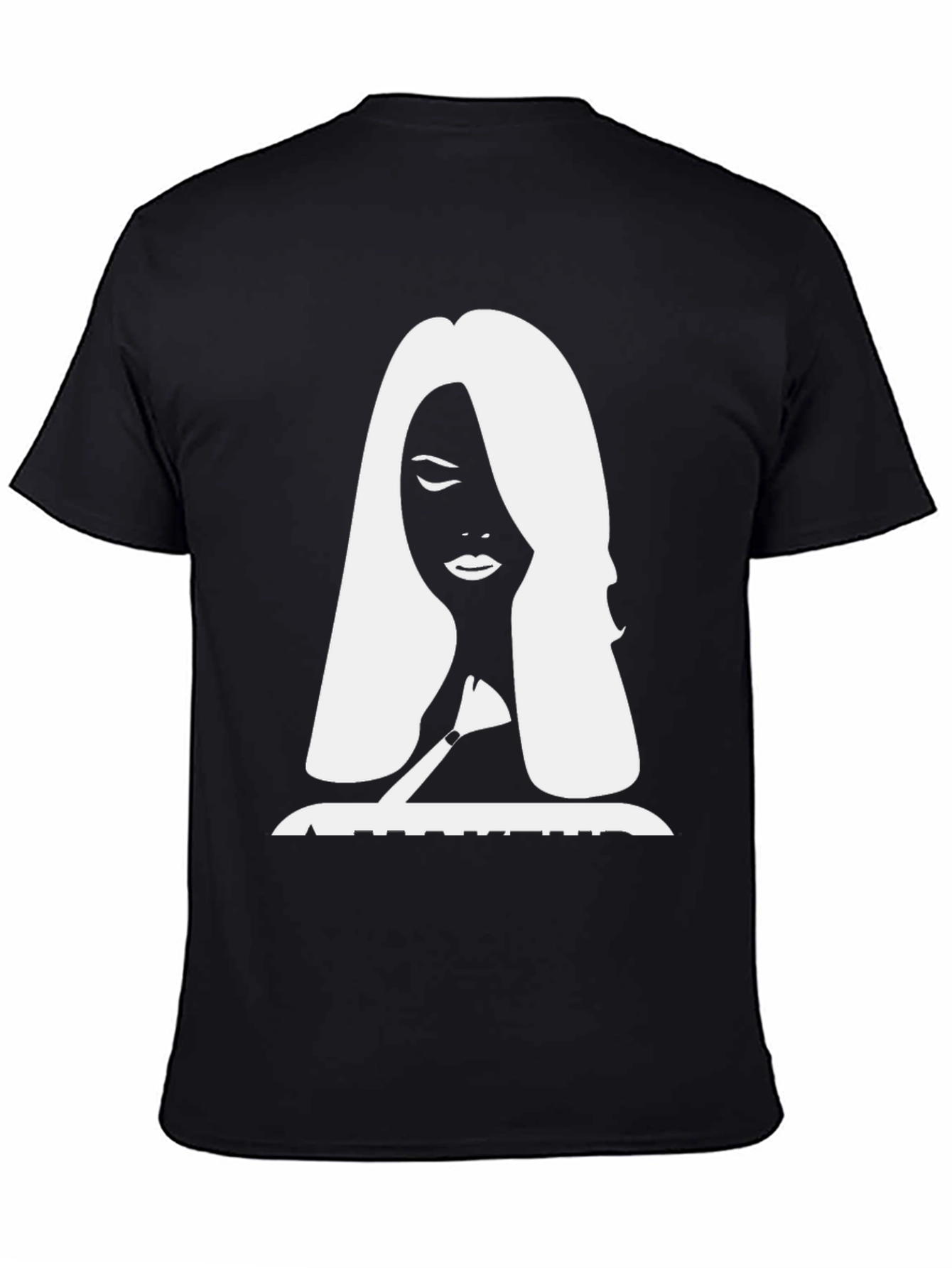 Stylish Black T-Shirt with White Silhouette Graphic
