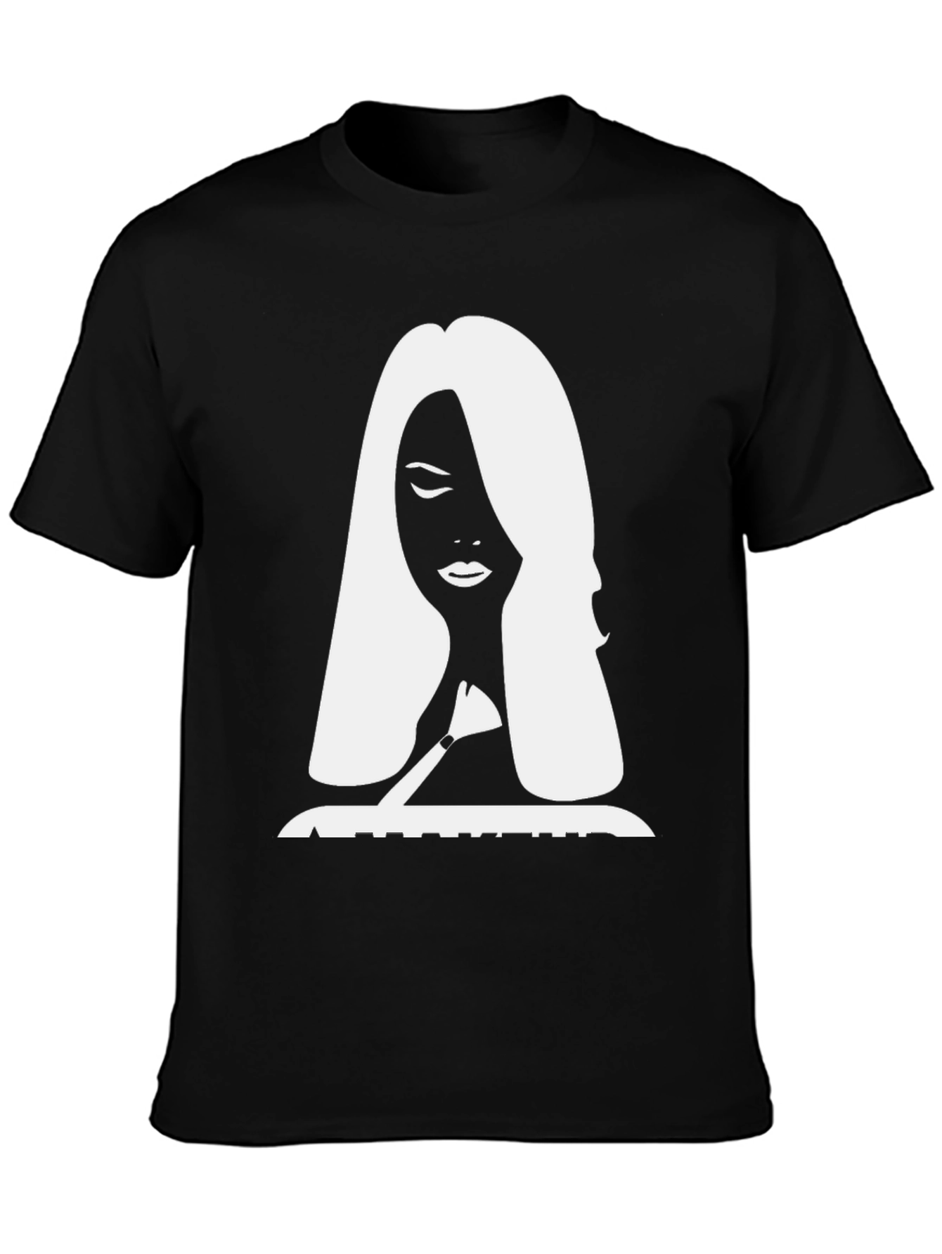 Stylish Black T-Shirt with White Silhouette Graphic