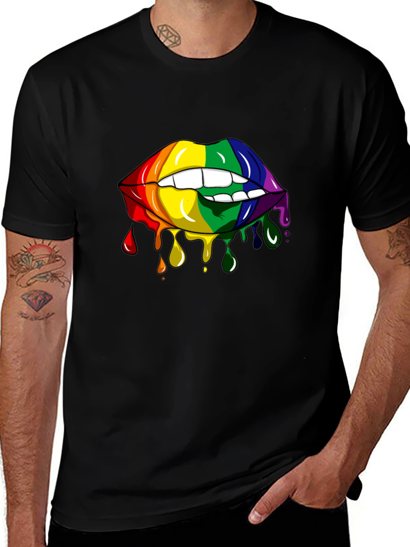 Rainbow Lips Graphic Tee - Pride Edition