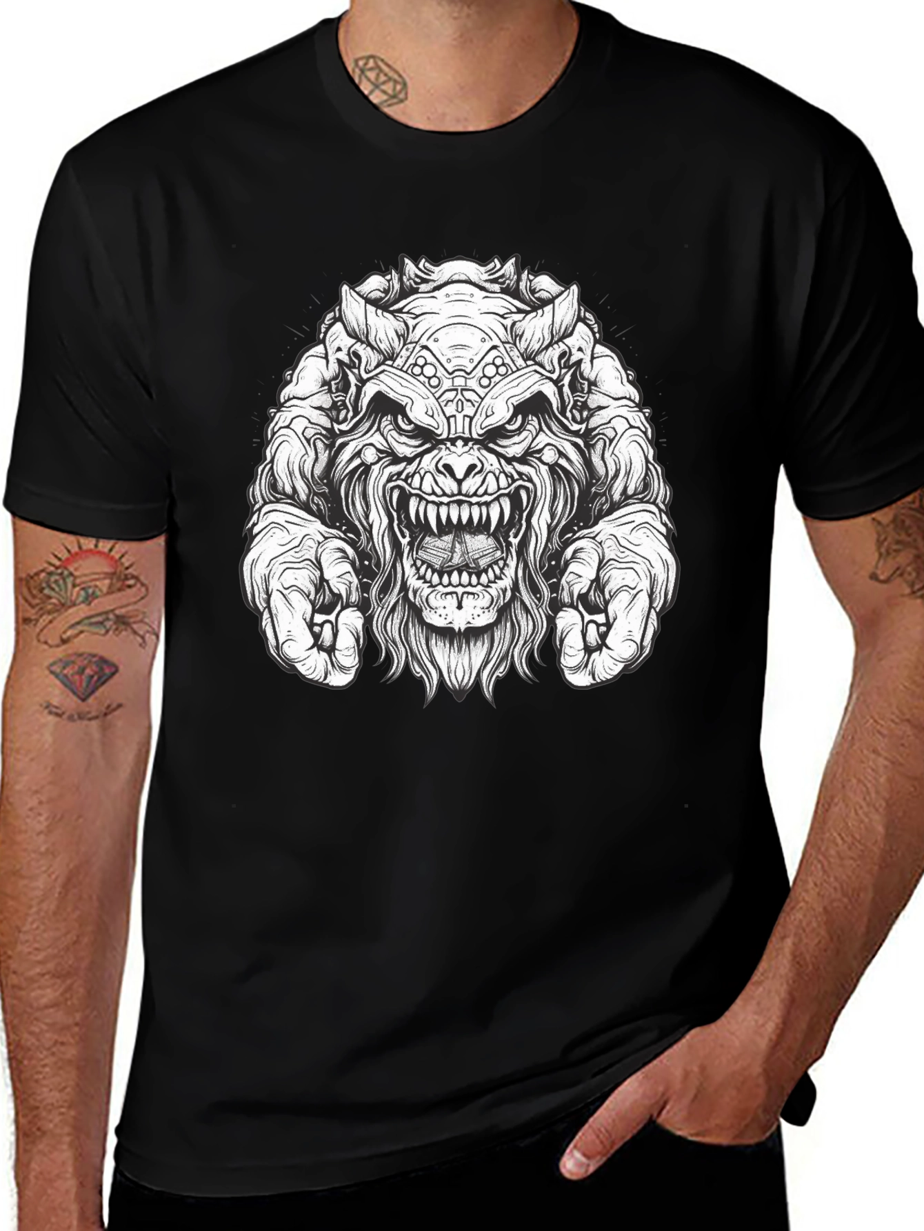Monster Graphic Black T-Shirt