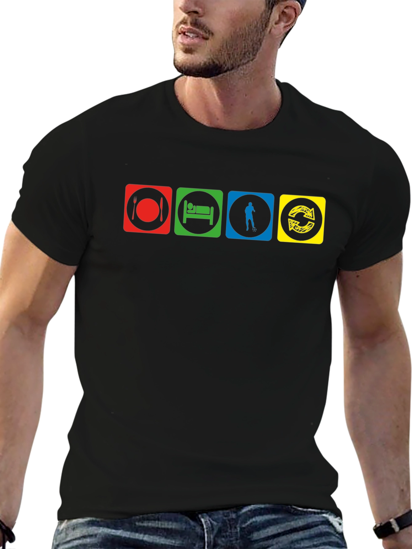 Eat Sleep Disc Golf Repeat T-Shirt - Black