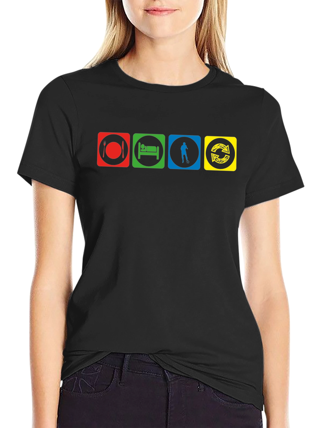 Eat Sleep Disc Golf Repeat T-Shirt - Black