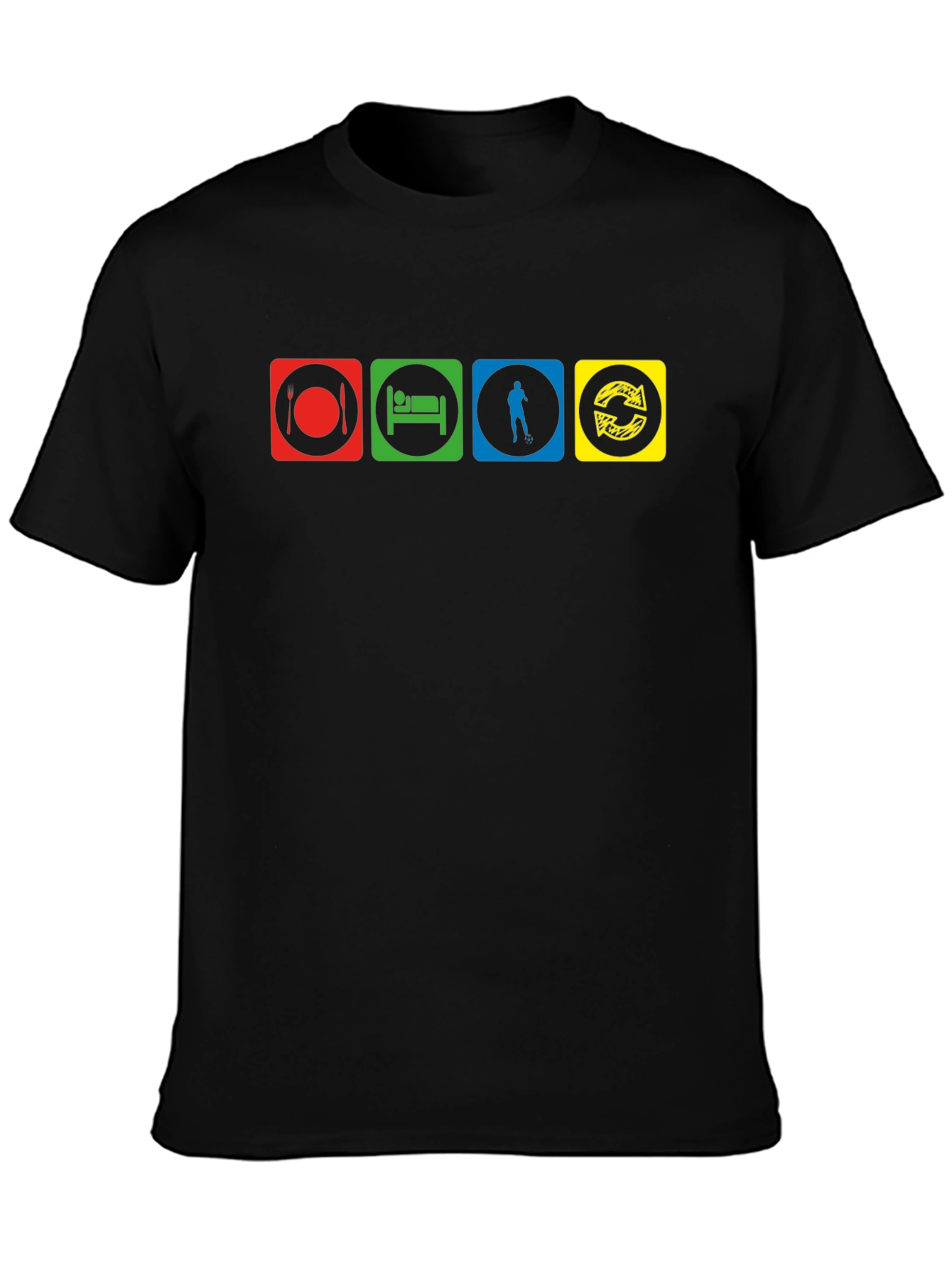 Eat Sleep Disc Golf Repeat T-Shirt - Black