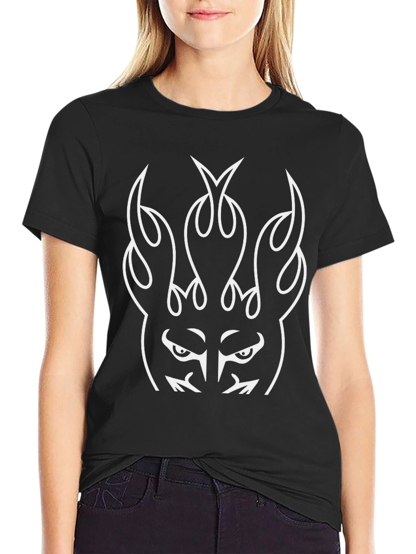 Fiery Graphic Black T-Shirt