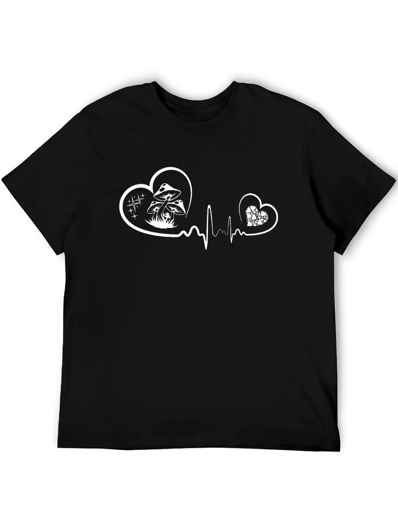 Heartbeat Mushroom Graphic Tee - Black