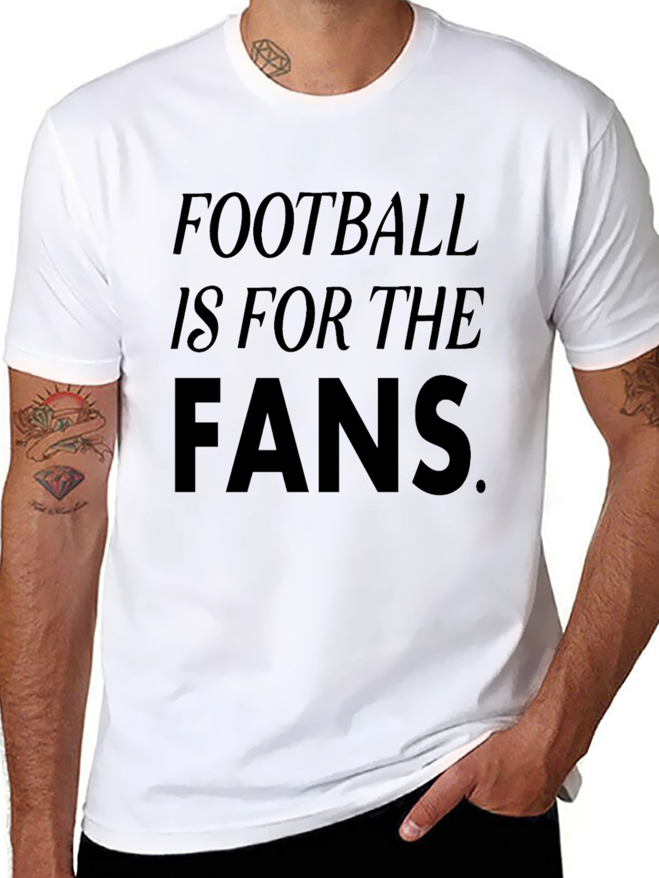 Football Is For The Fans Black Graphic T-Shirt