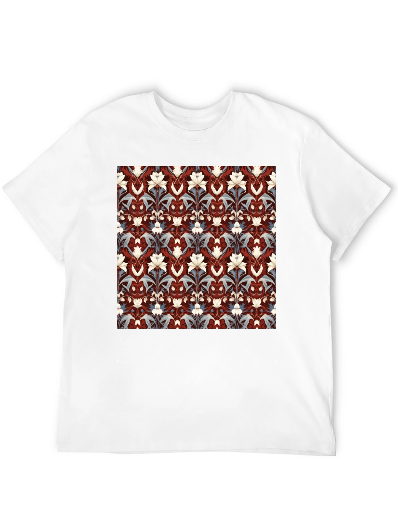 Floral Patterned Black T-Shirt