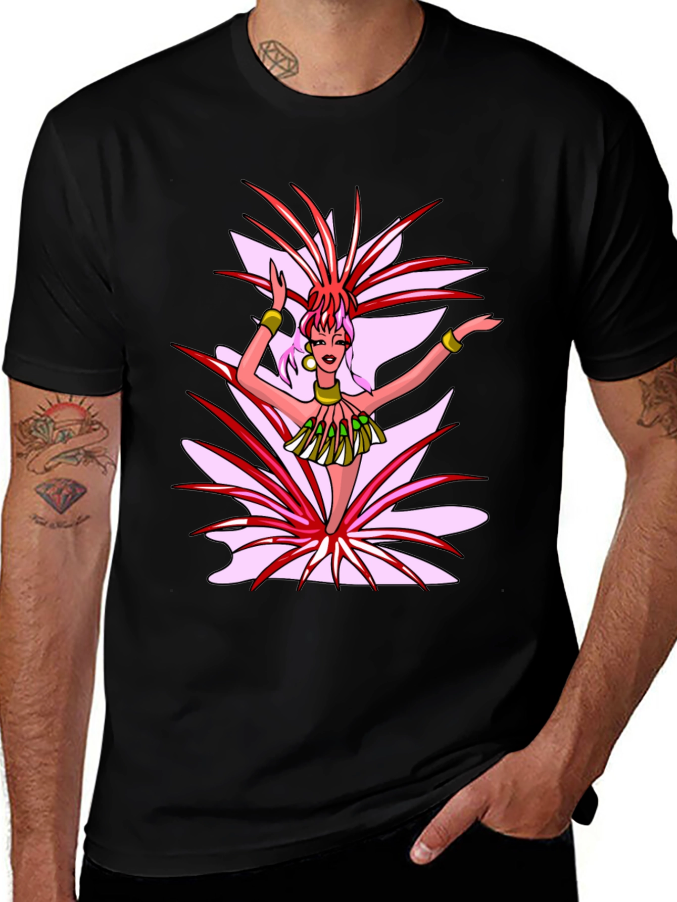 Carnival Dancer Graphic T-Shirt - Black