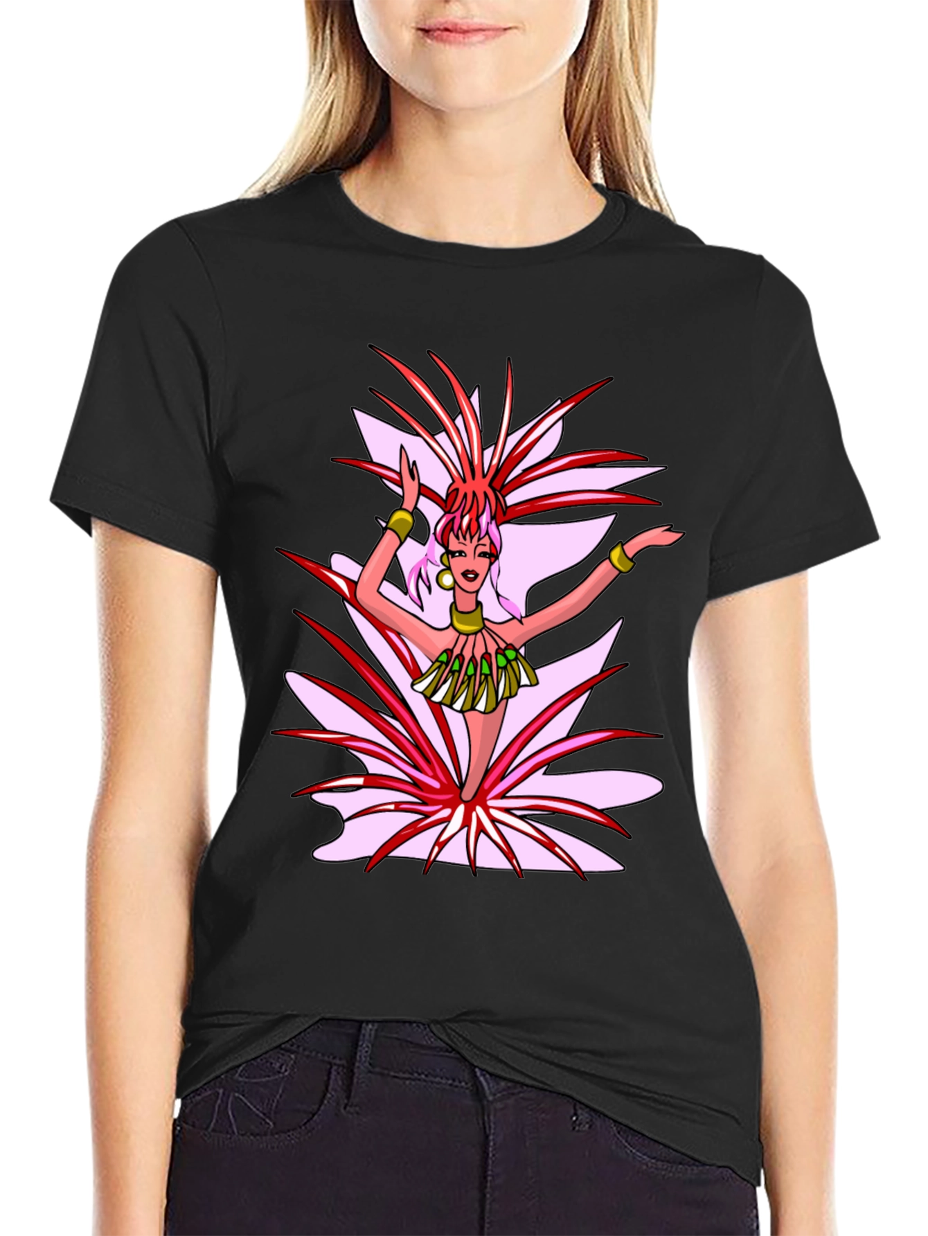 Carnival Dancer Graphic T-Shirt - Black