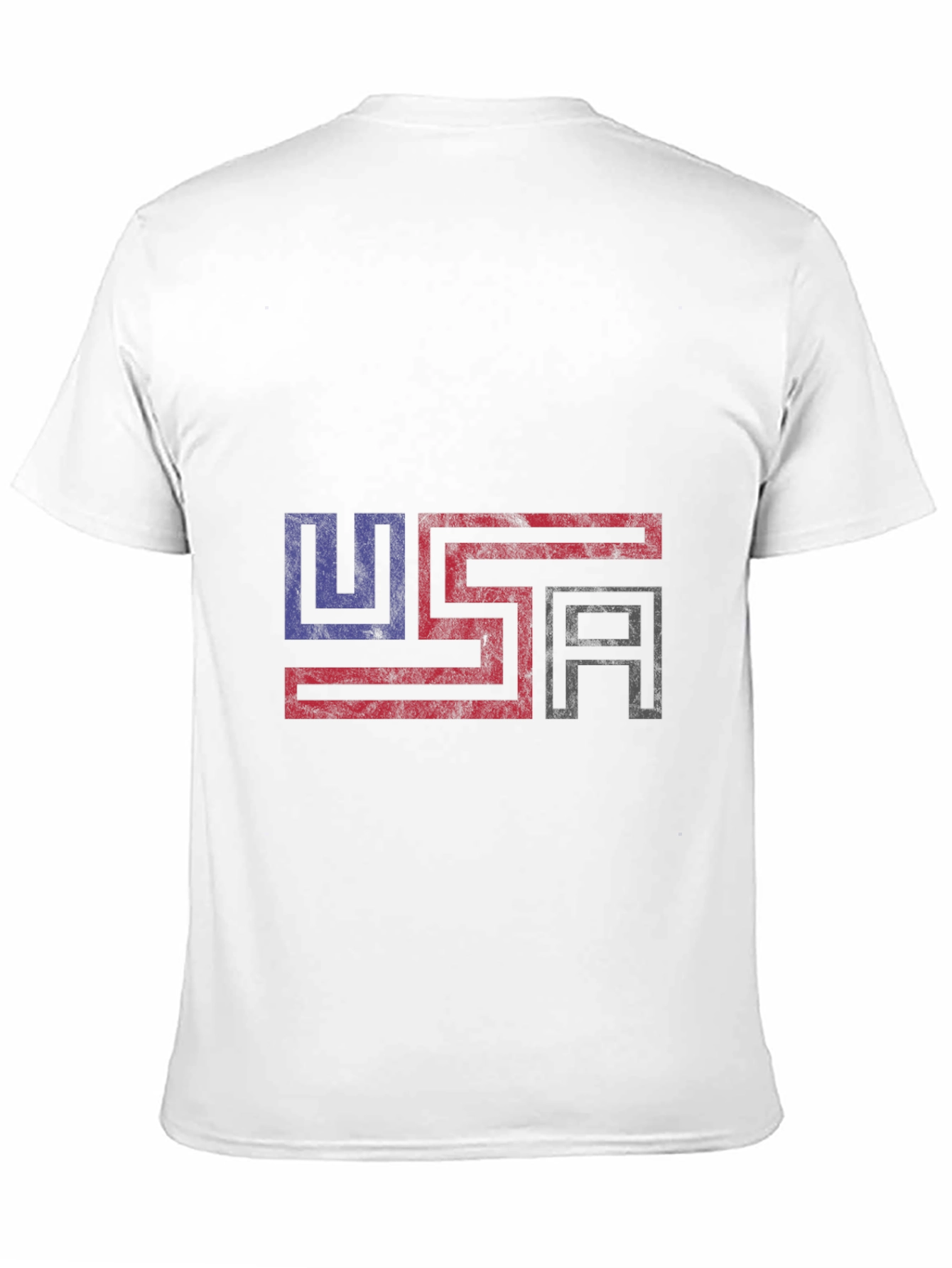 USA Flag Graphic Print Black T-Shirt